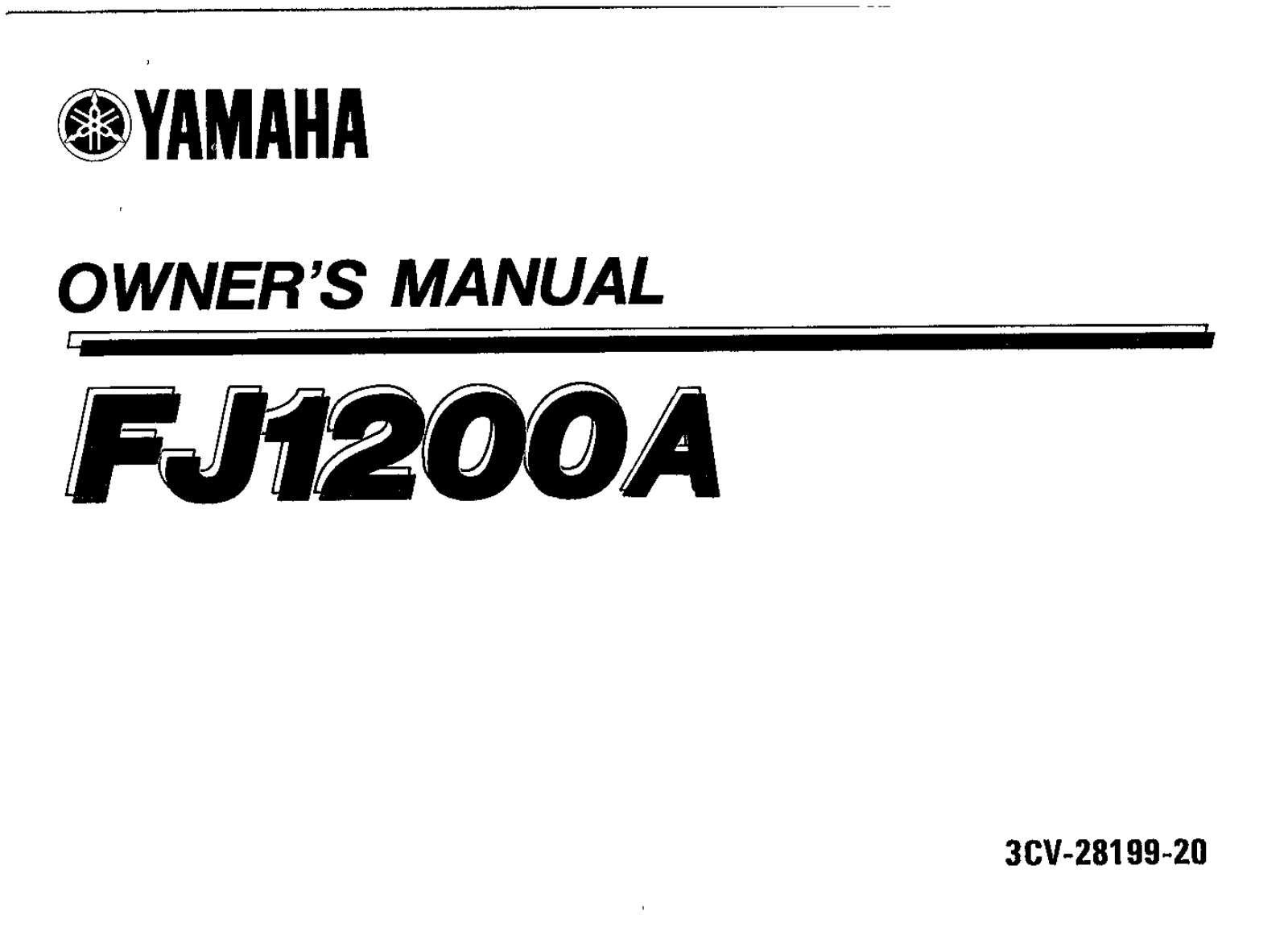 Yamaha FJ1200 A 1990 Owner's manual