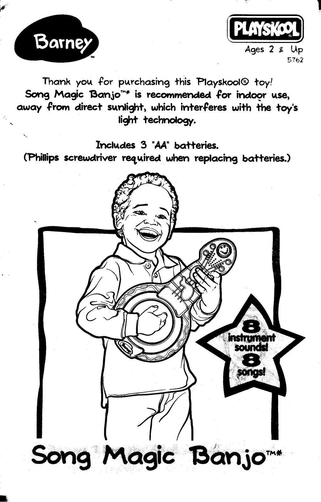 HASBRO Barney Song Magic Banjo User Manual