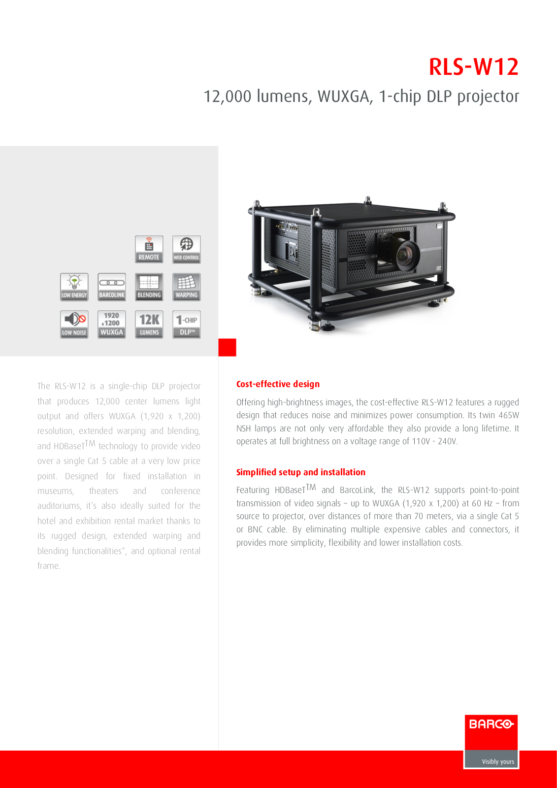 Barco RLS-W12 Product Sheet