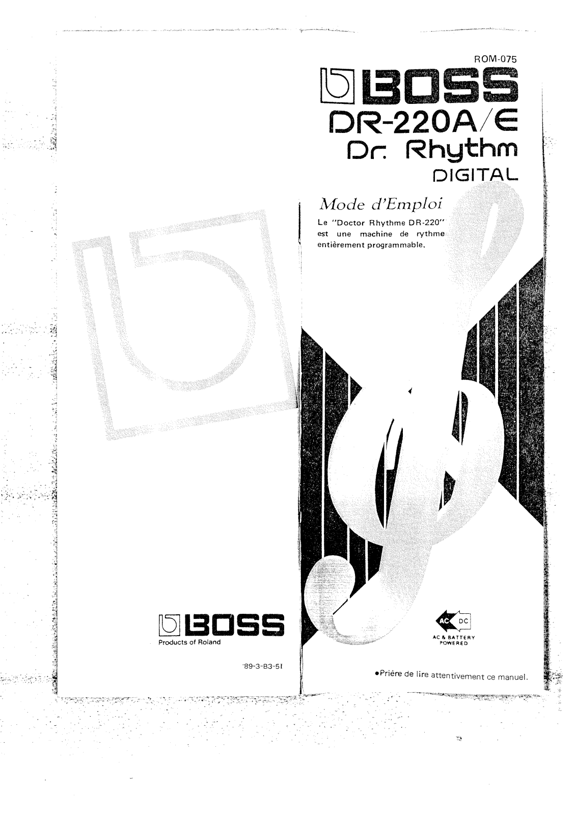 Roland DR-220A, FR-220E User Manual