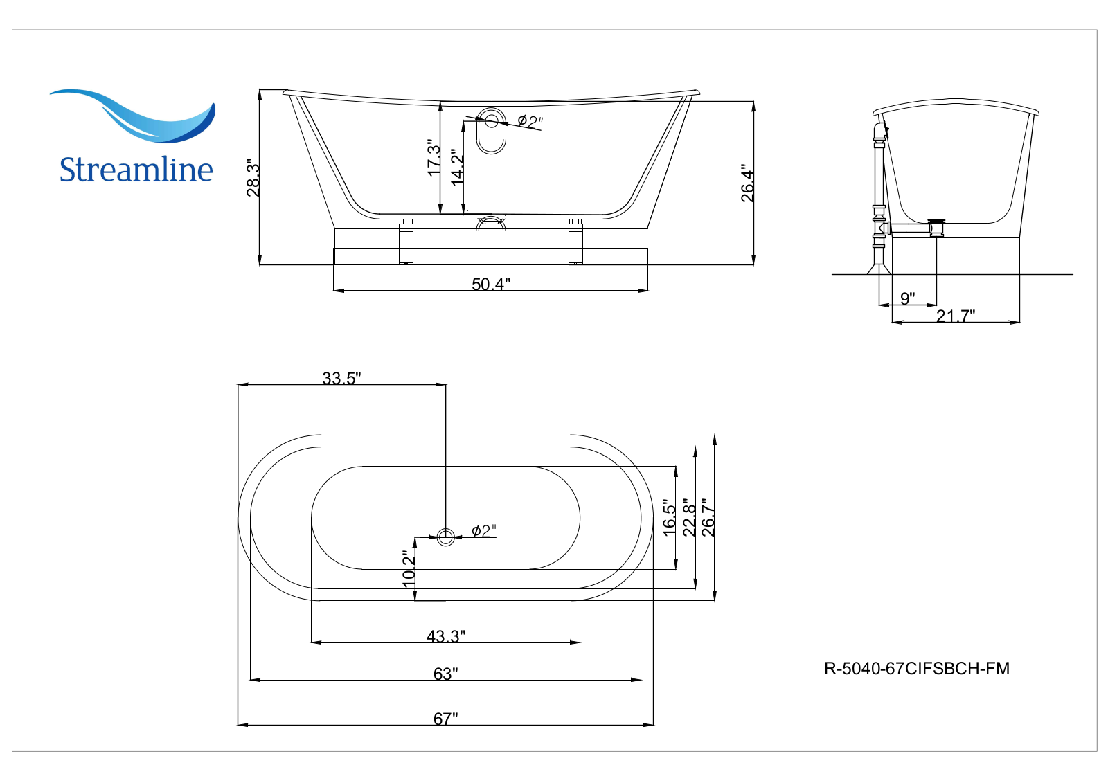 Streamline Bath SLBH1614 Dimensions - ManualMachine.com