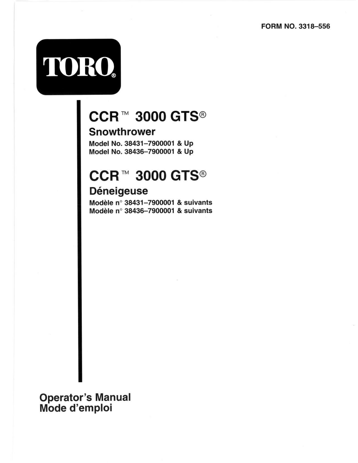 Toro 38431, 38436 Operator's Manual