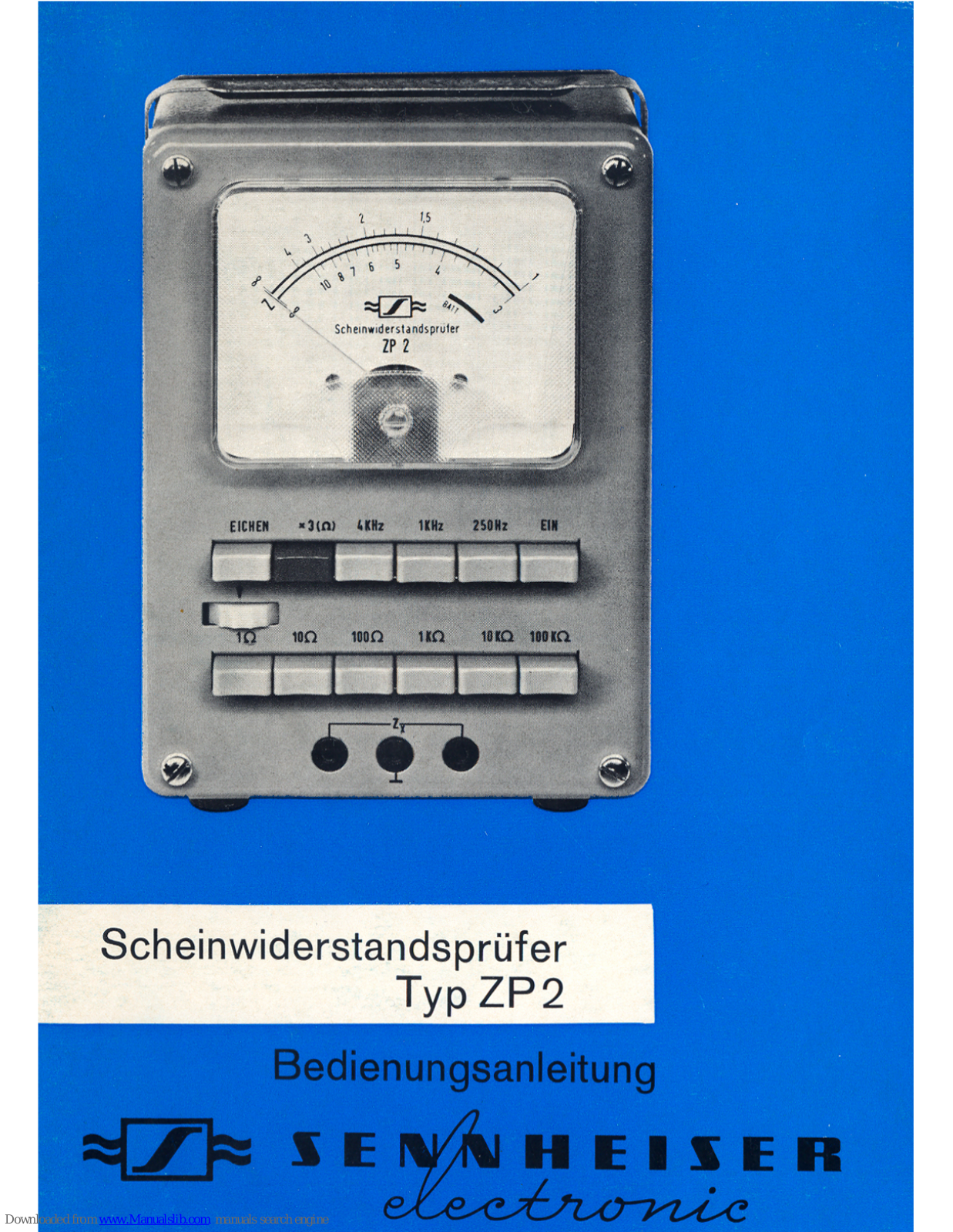 Sennheiser ZP 2 Scheinwiderstandsprü, fer, ZP 2 Bedienungsanleitung