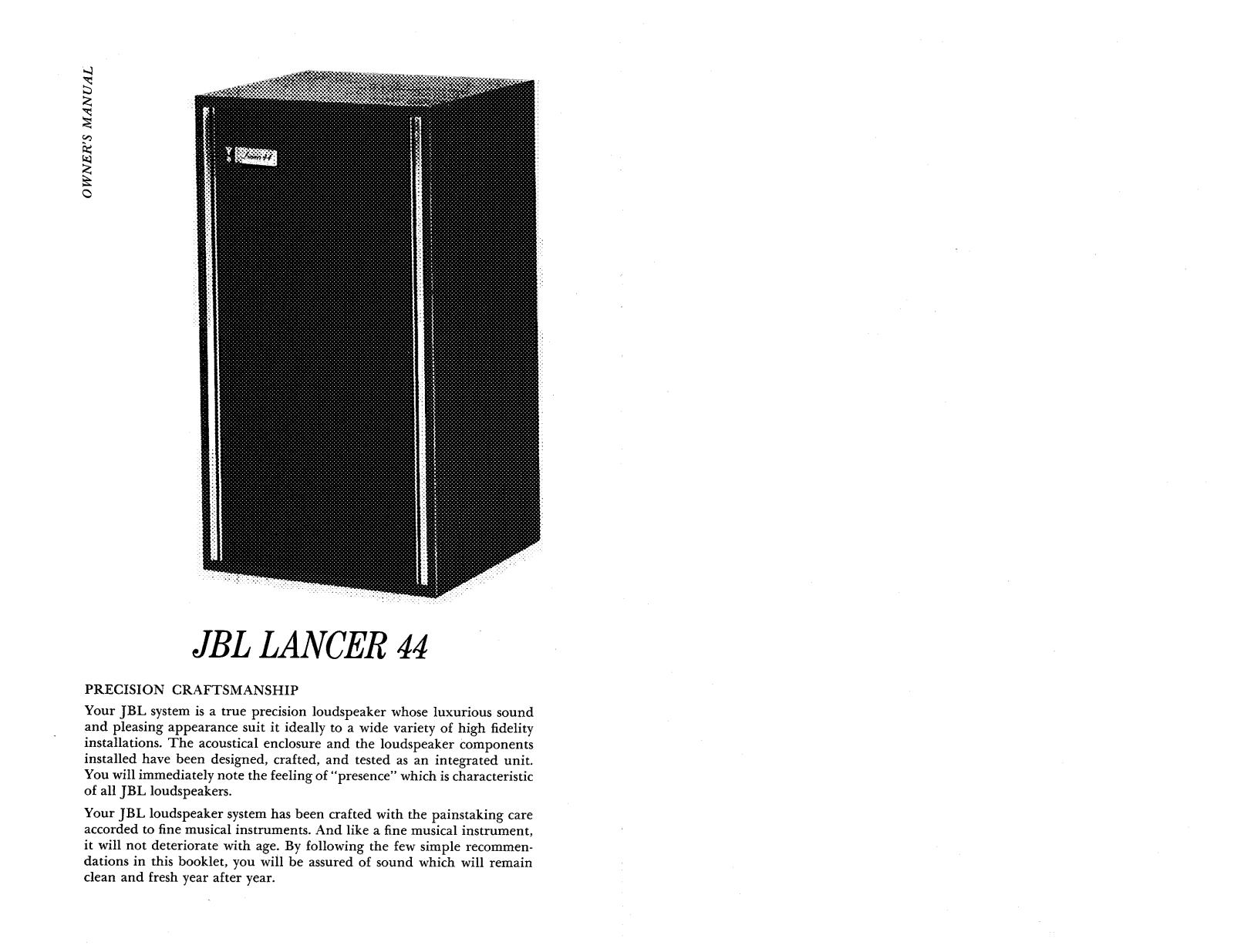 Jbl LANCER L44, L44 User Manual - ManualMachine.com