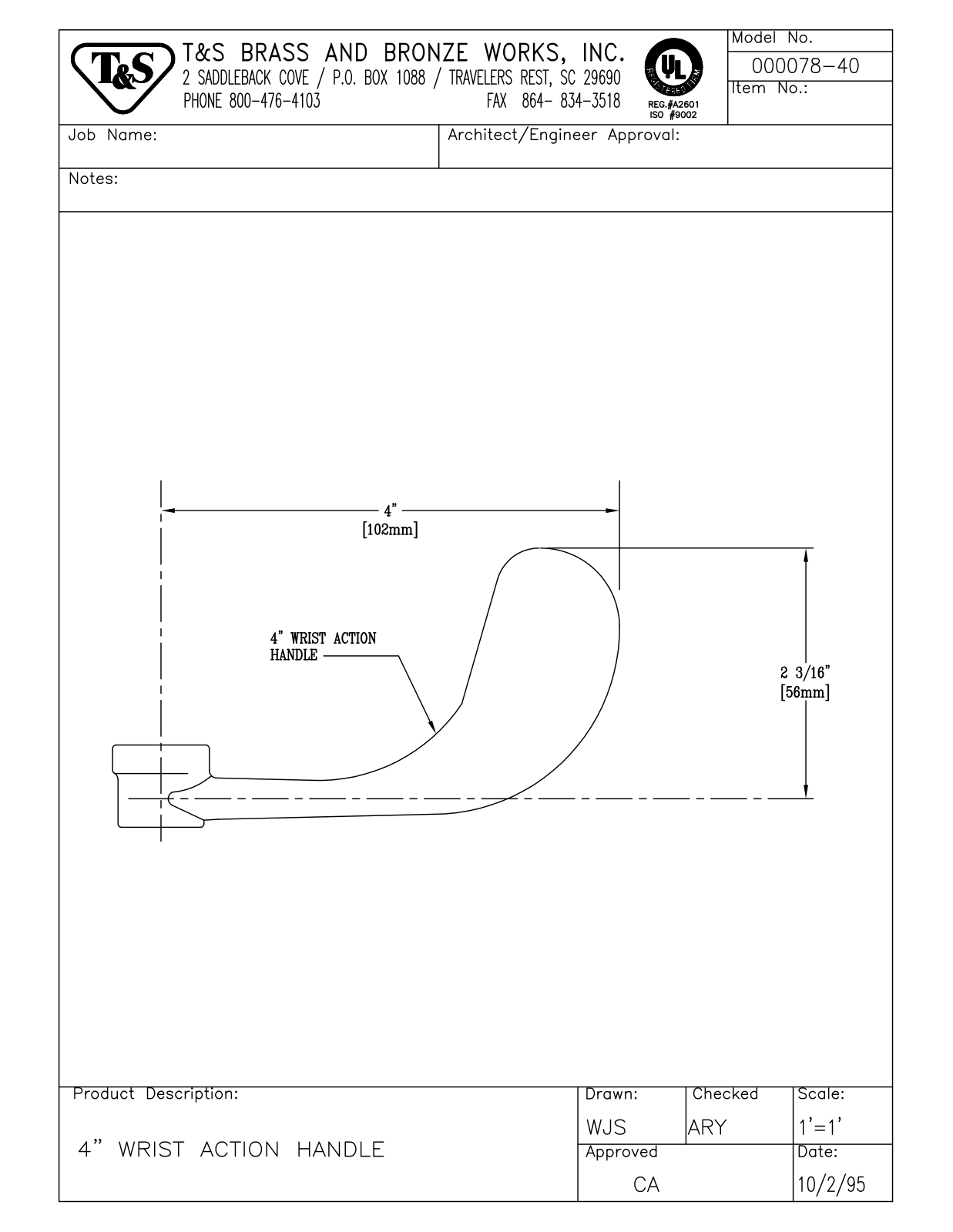 T&S Brass 000078-40 User Manual