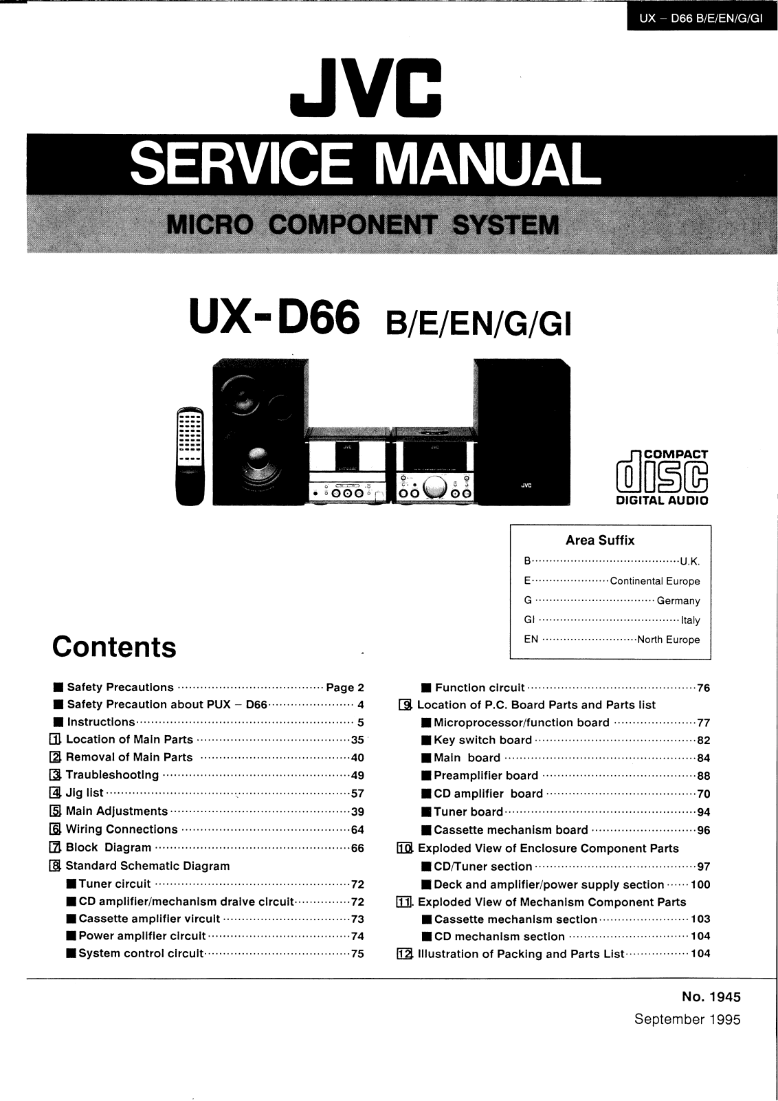 Jvc UX-D66 Service Manual