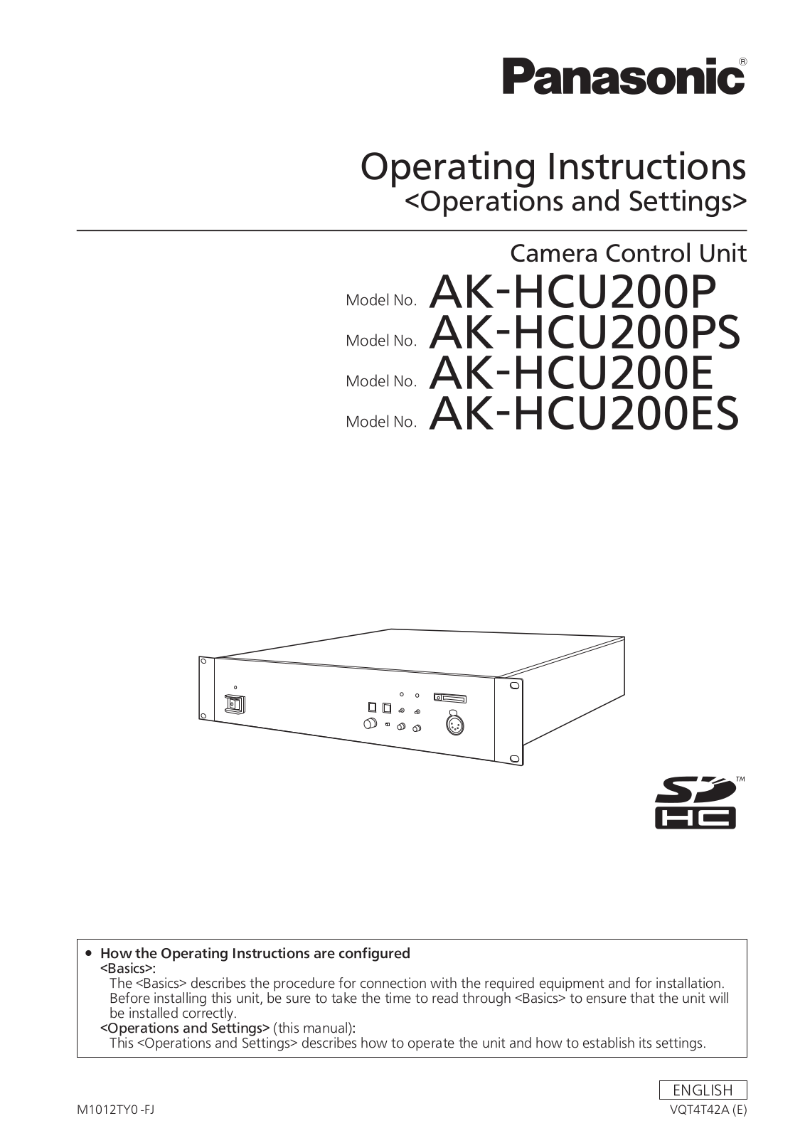 Panasonic AK-HCU200E, AK-HCU200P, AK-HCU200ES, AK-HCU200PS User Manual