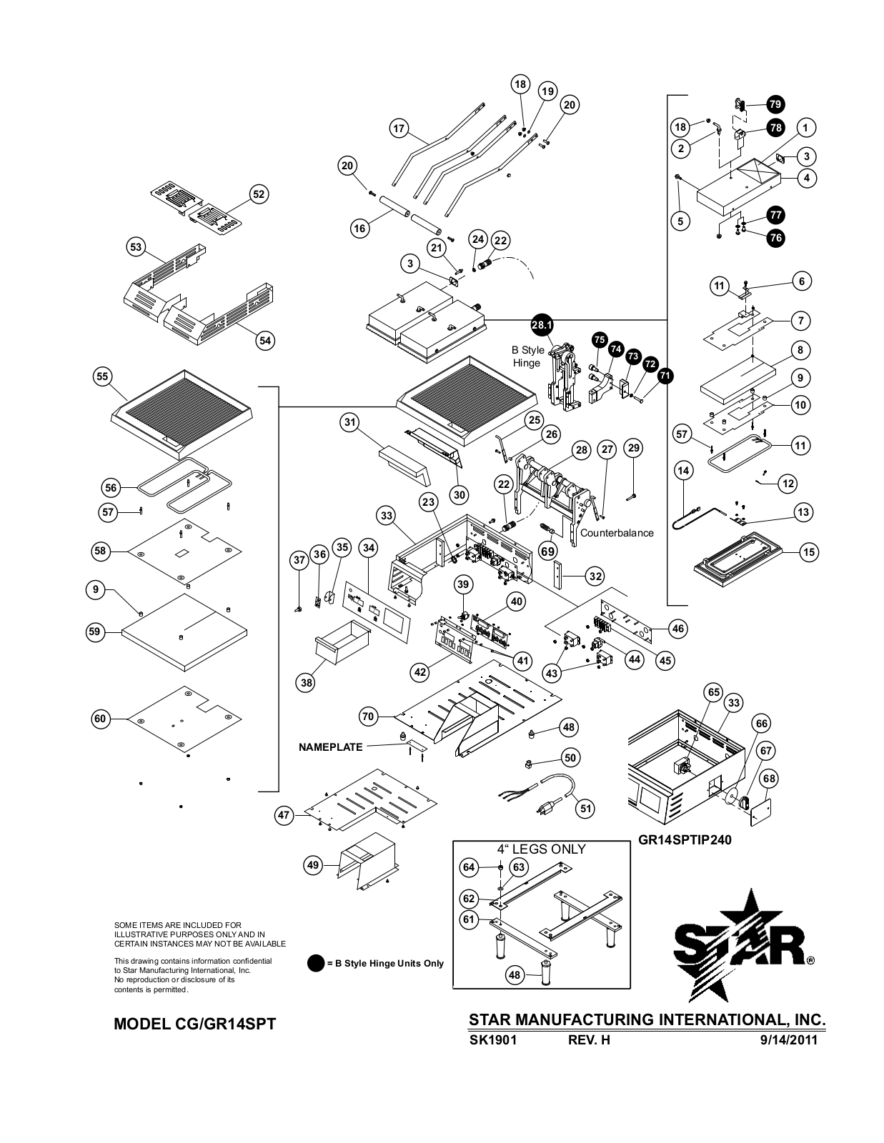 Star CG14SPTS Parts Manual