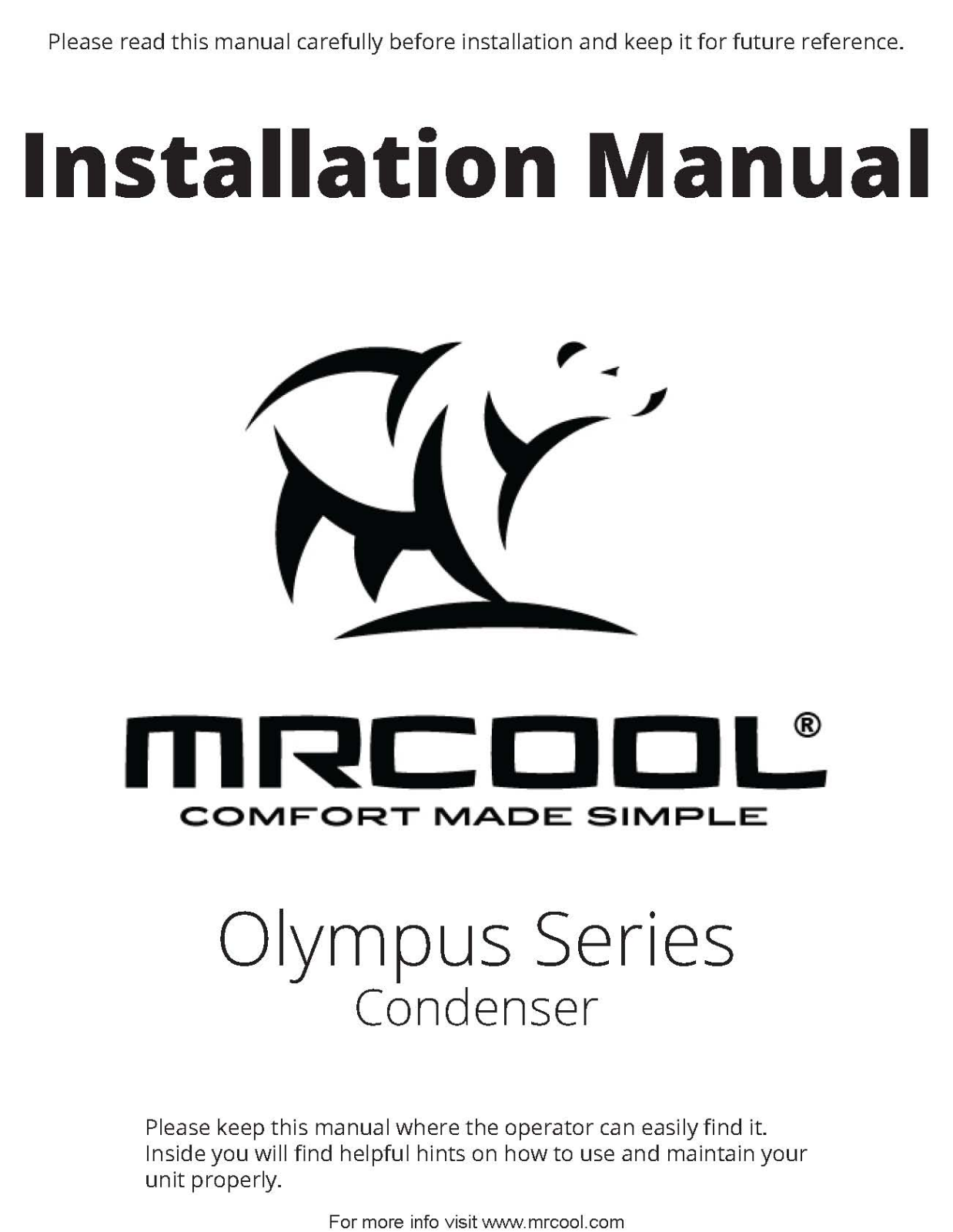 MRCOOL MULTI548HP230V1 Installation Manual