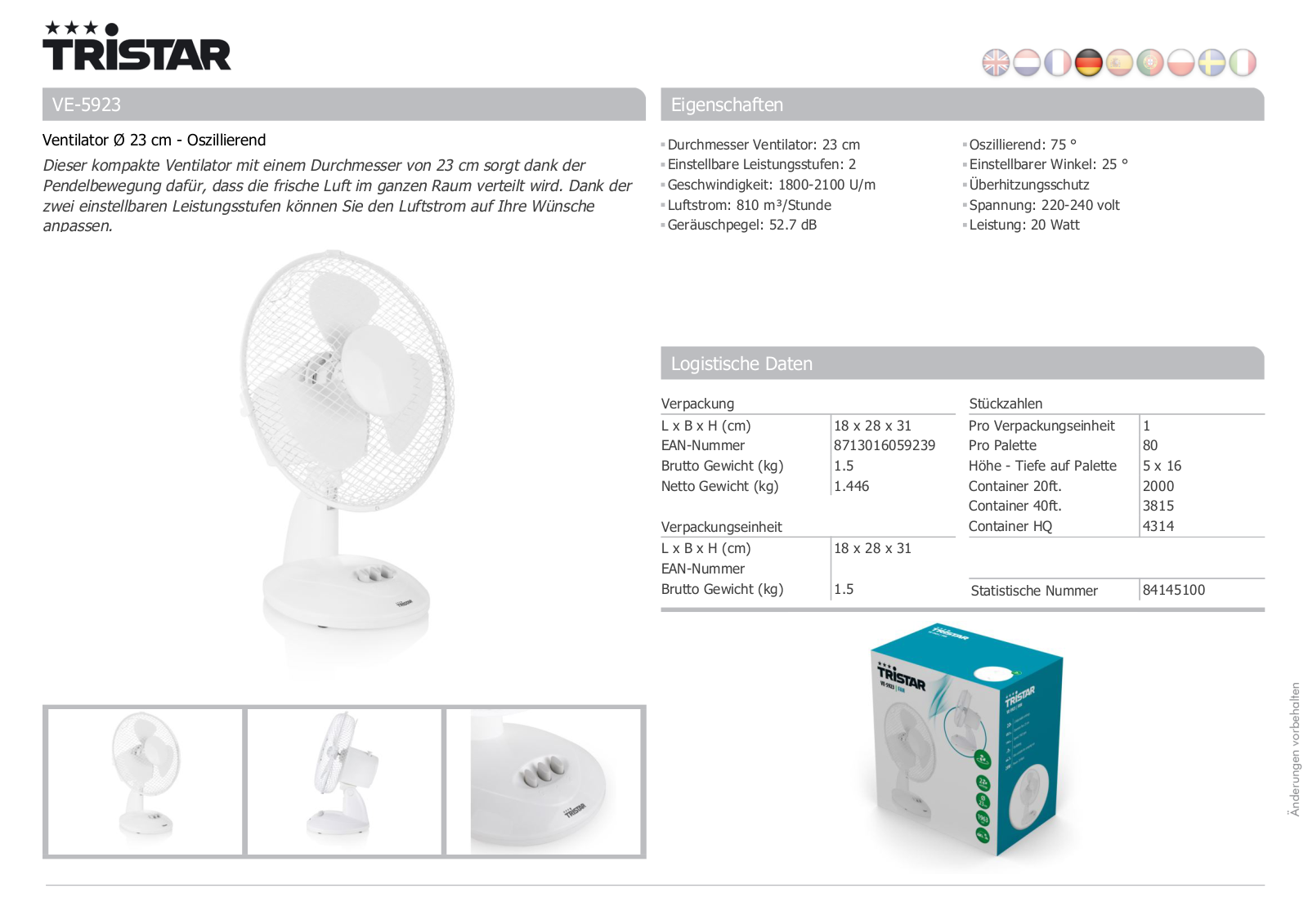 Tristar VE-5923 User Manual