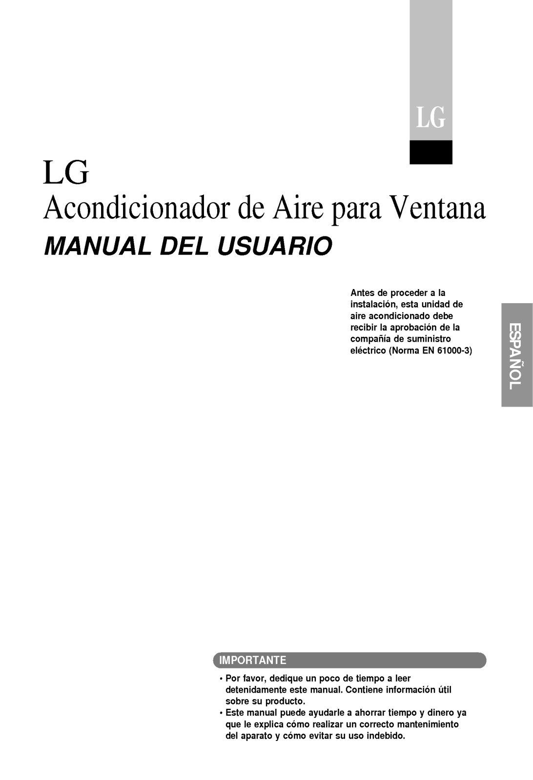 Lg LWG0960AAG user Manual