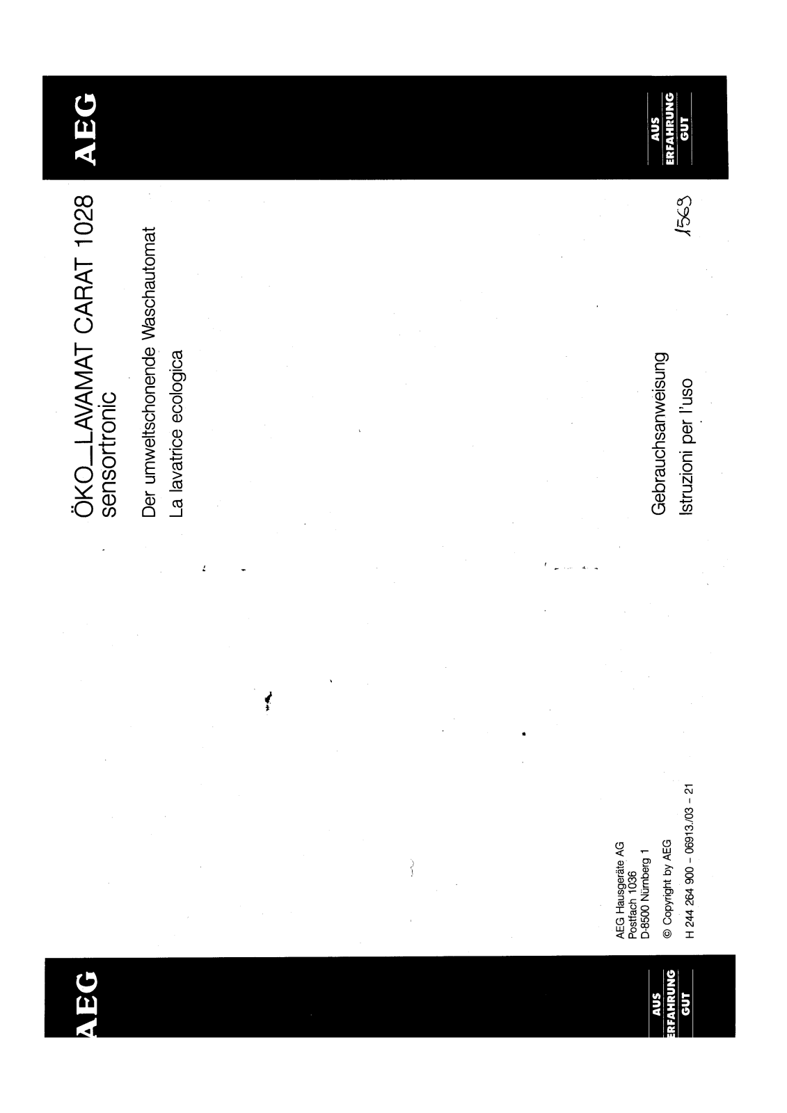 AEG LAVCARAT 1028 User Manual