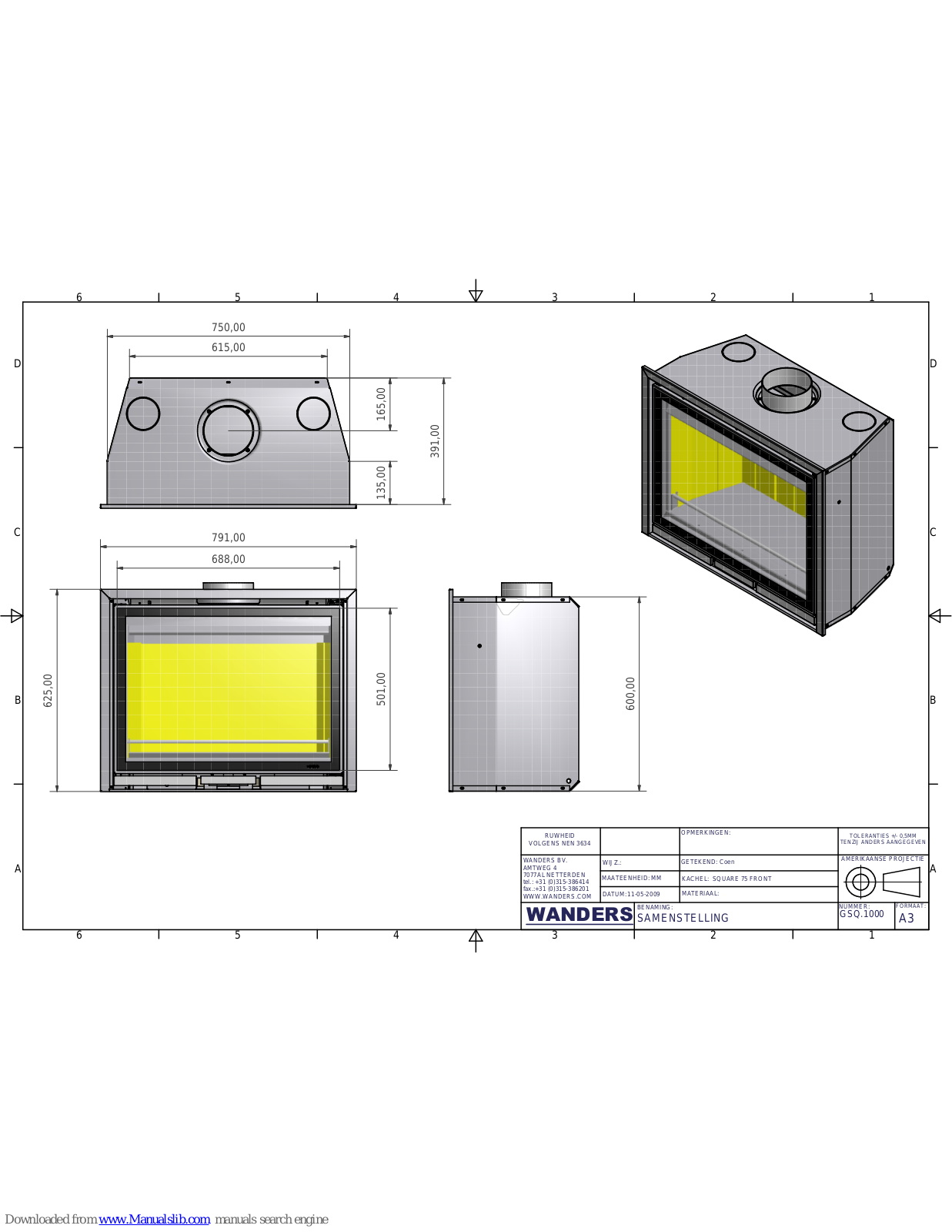 WANDERS SQUARE 75 - SCHEMATICS, SQUARE 75 FRONT User Manual