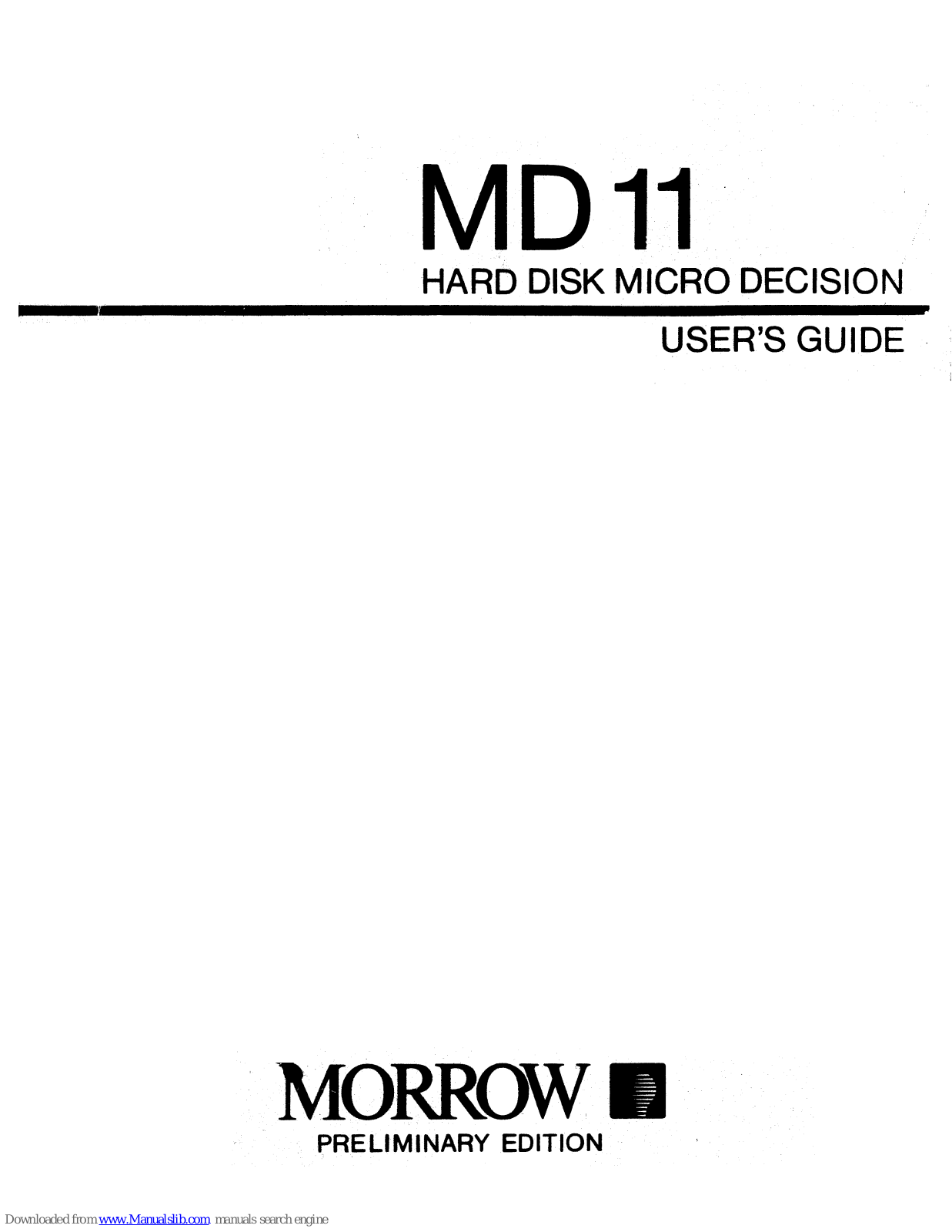 Morrow MD 11 User Manual - ManualMachine.com