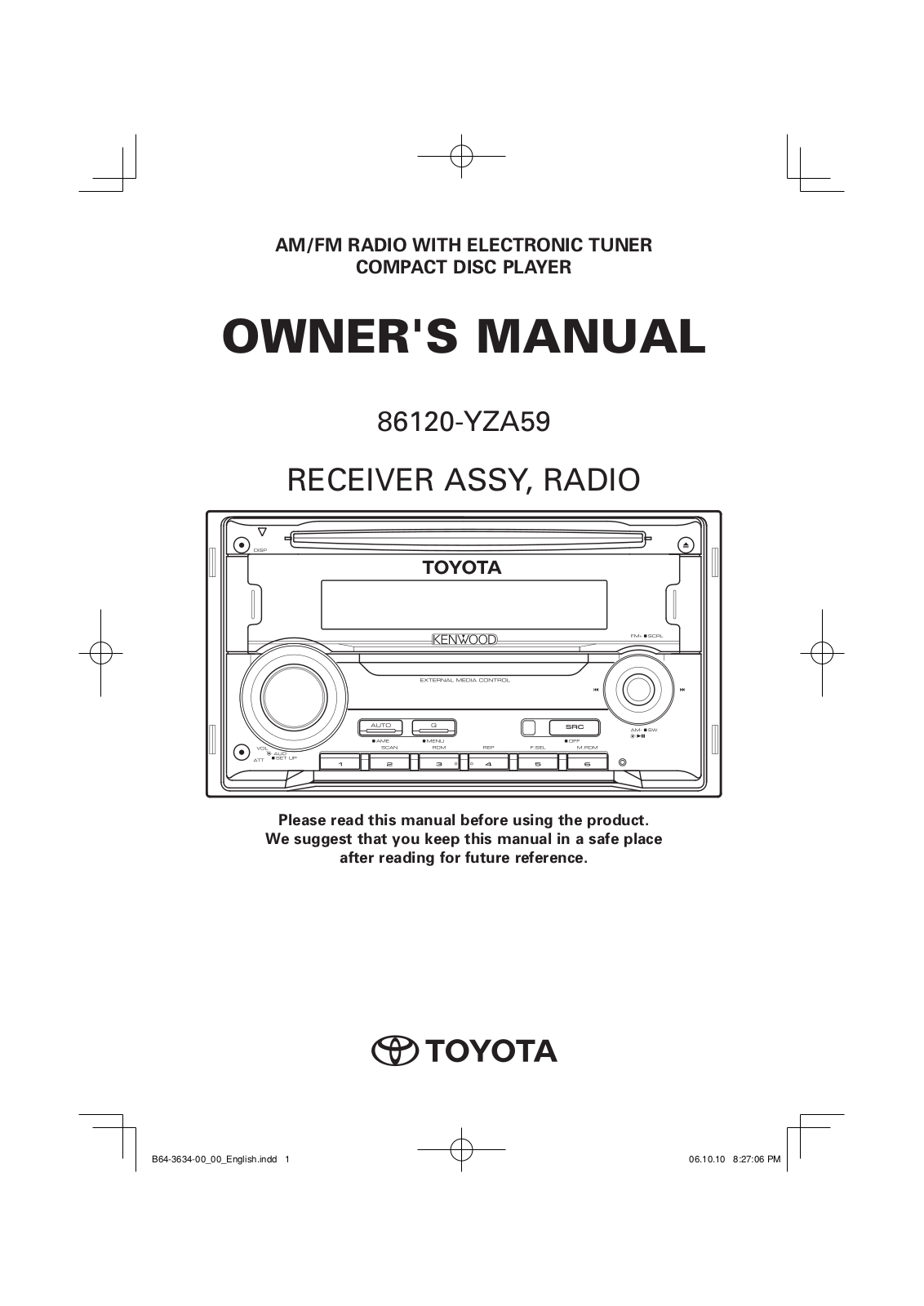 Toyota 86120-YZA59 User Manual