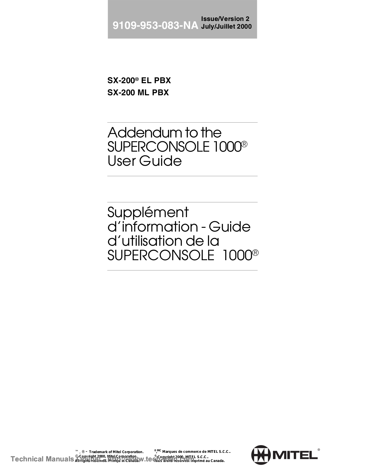 Mitel Superconsole 1000 User Guide