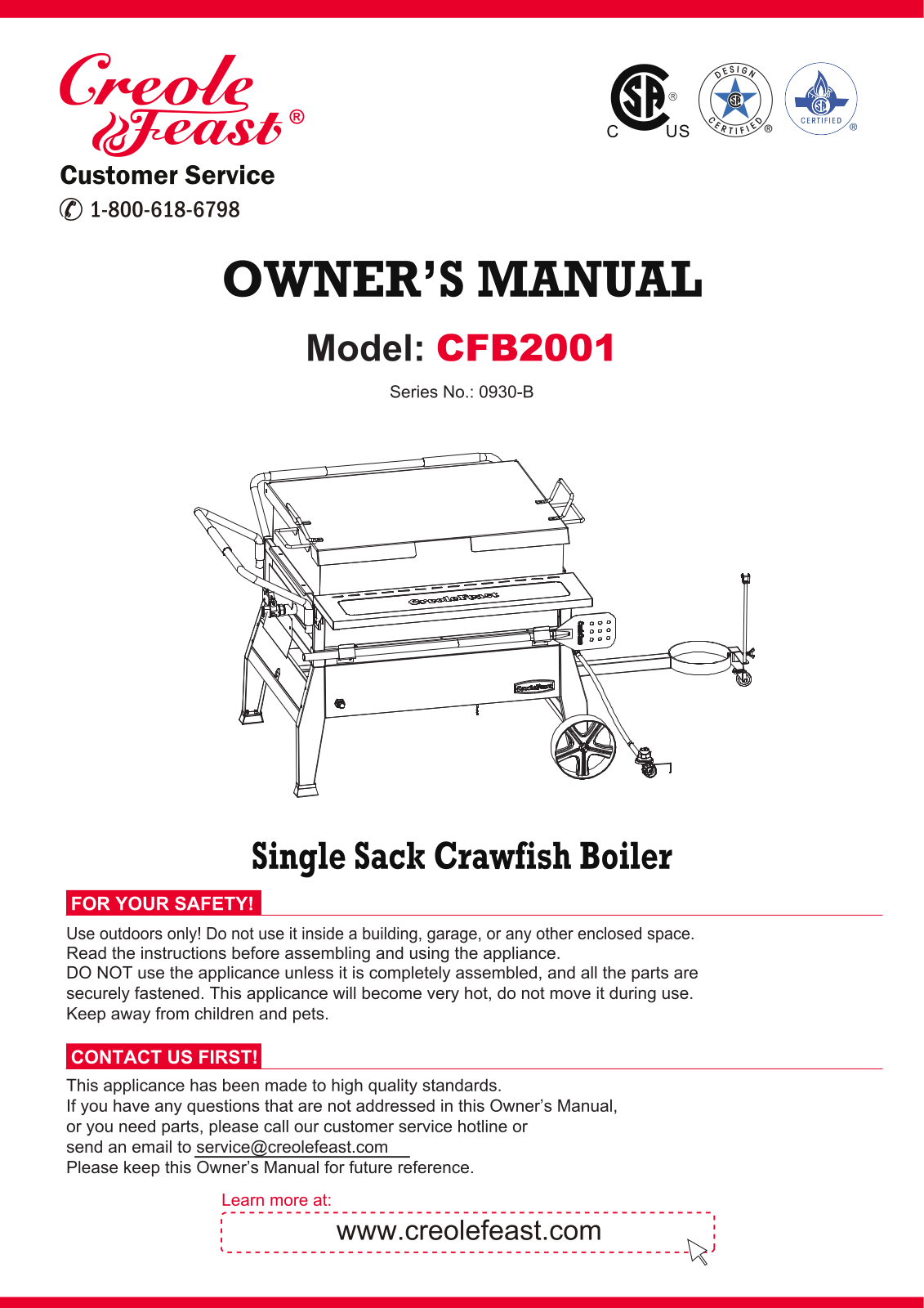 Creole Feast CFB2001 User guide - ManualMachine.com