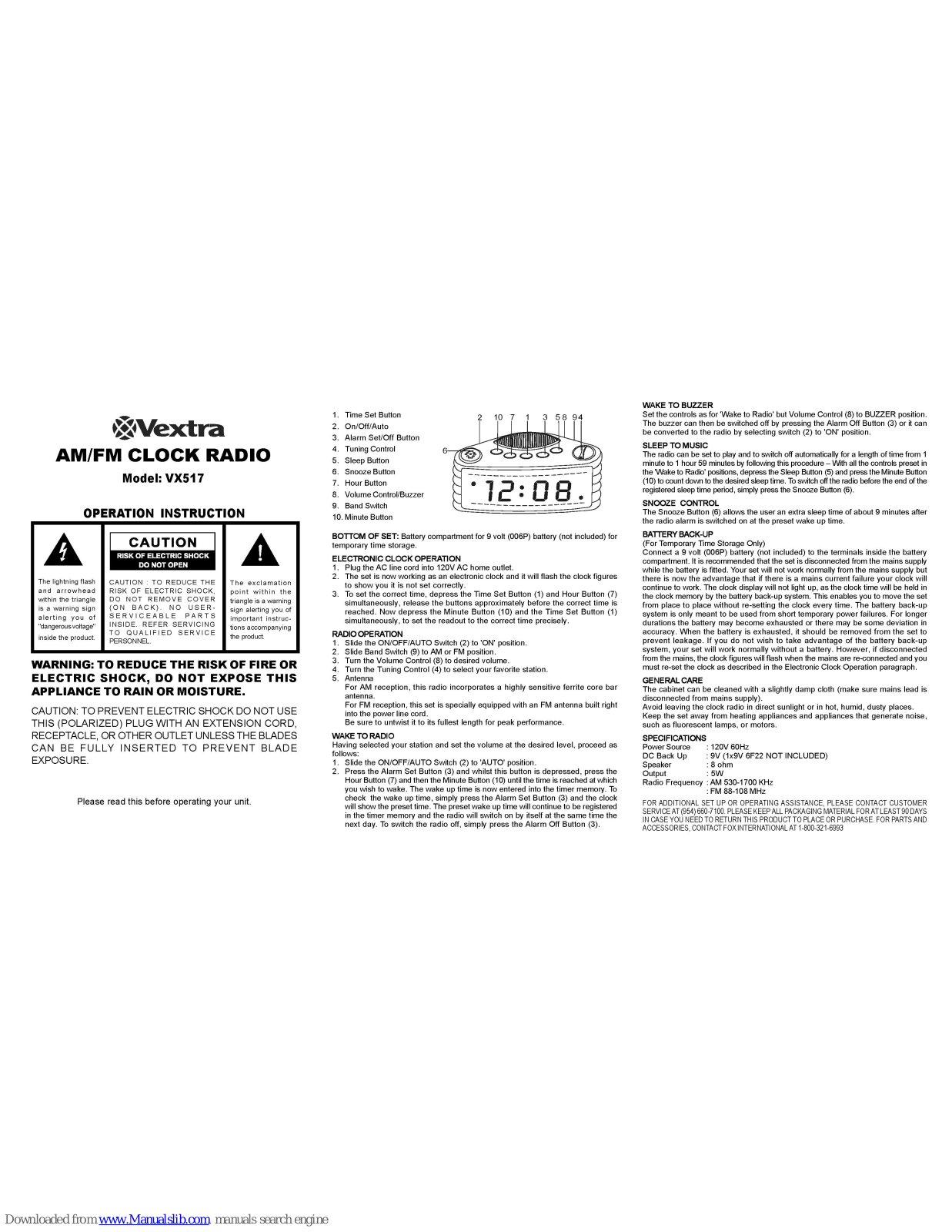 Vextra VX517 Operation Instruction Manual