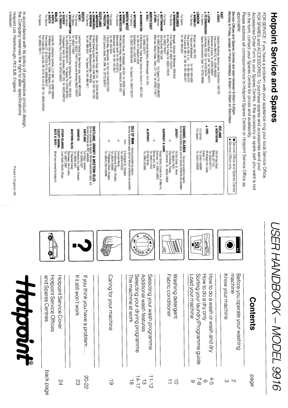 Hotpoint-Ariston HB9916 User Manual