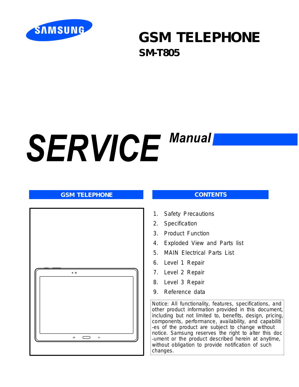 Samsung t805 Service Manual