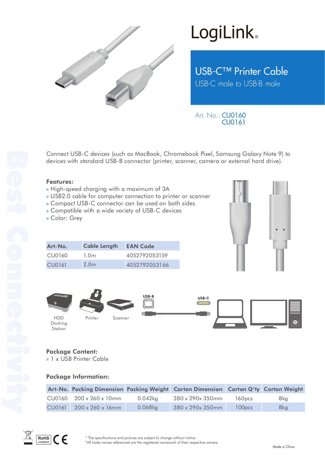 LOGILINK CU0160, CU0161 Datasheet - ManualMachine.com