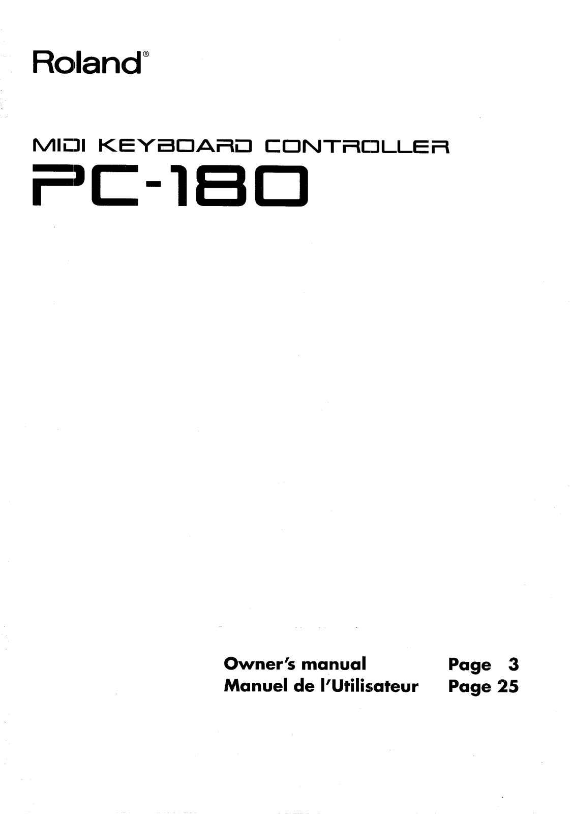 Roland PC-180A Manual