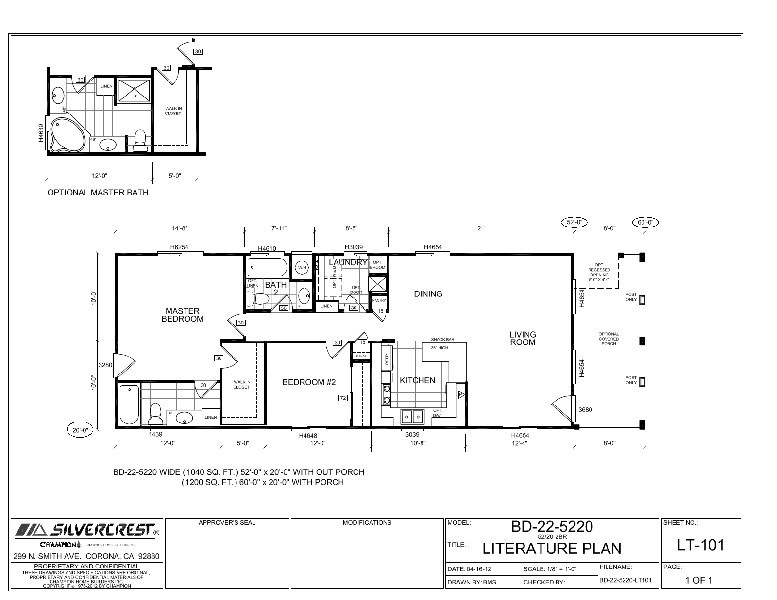 Silvercrest BD-22 Floor Plan