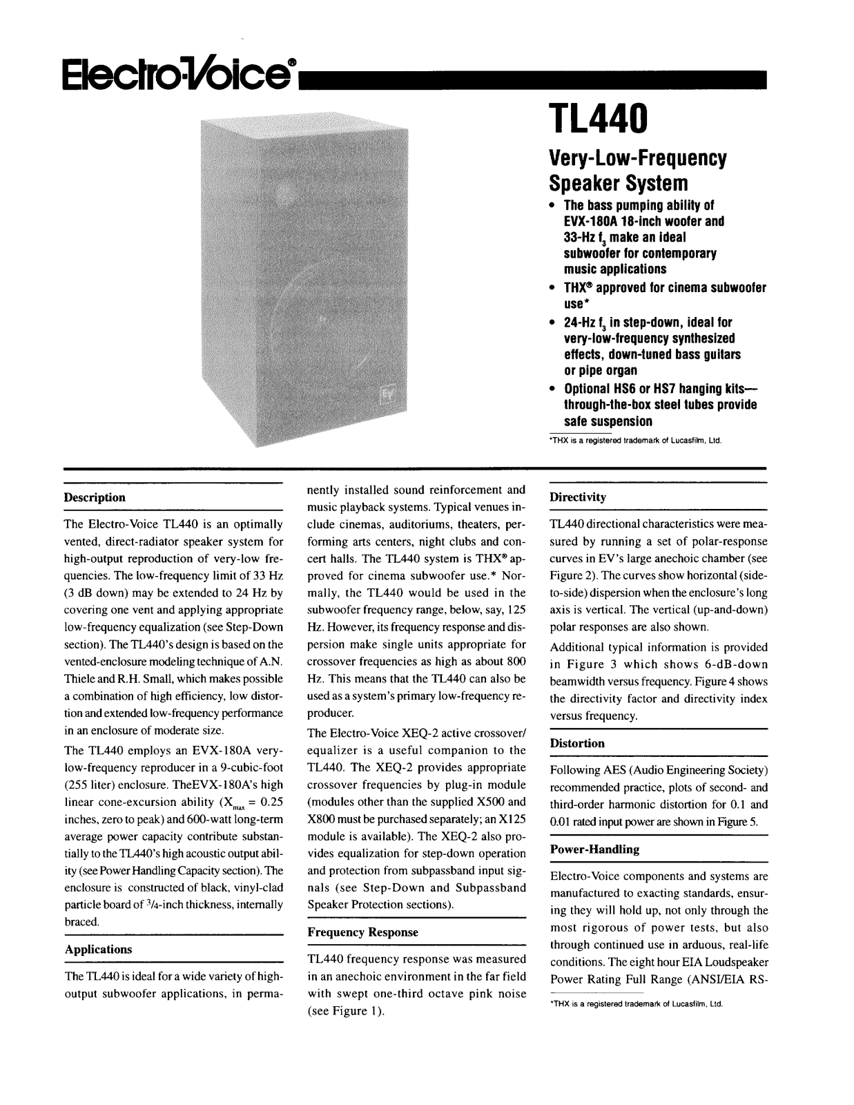 Electro-Voice TL440 User Manual