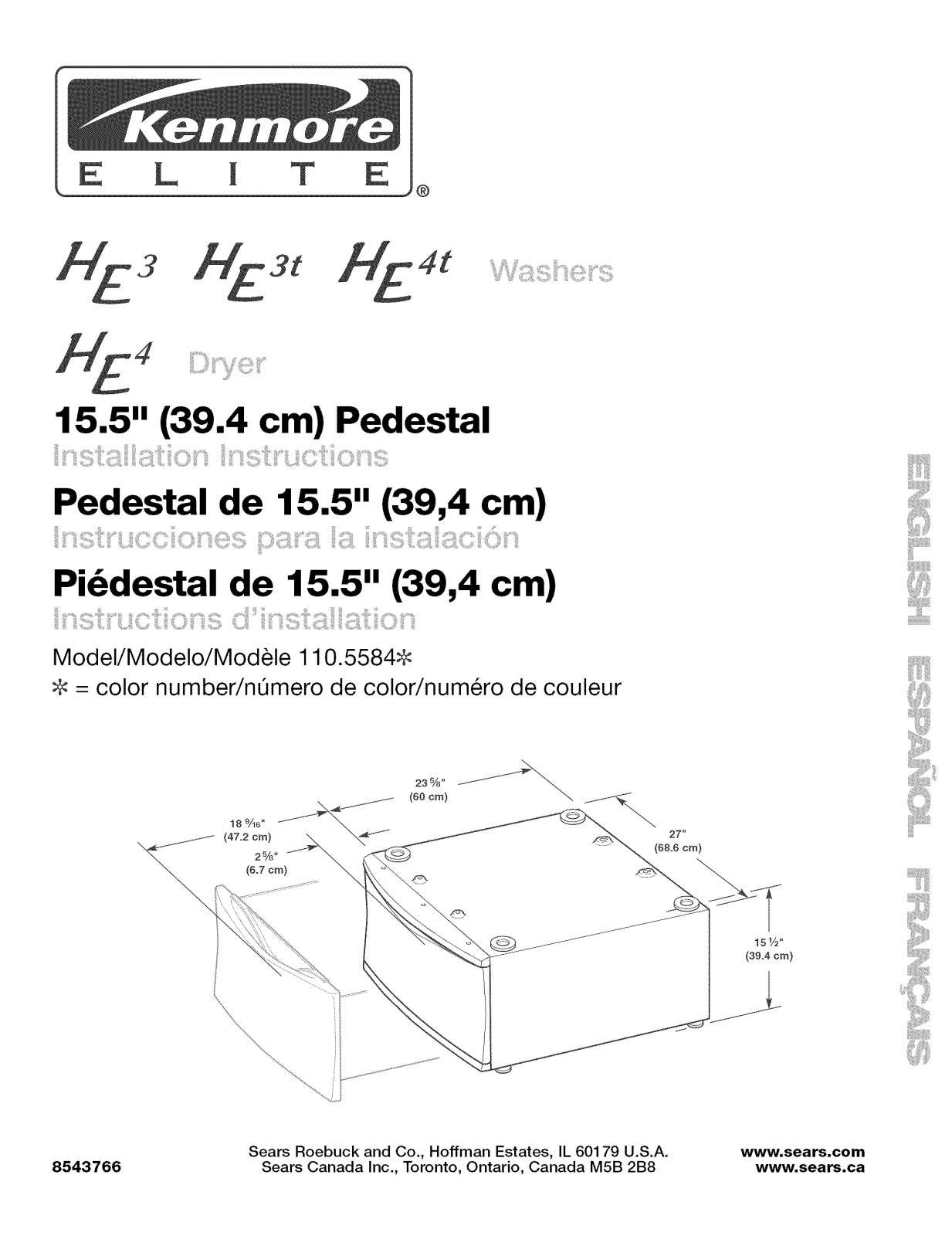 Kenmore 11055842401, 11055844401, 11055846401, 11055847401, 11055848401 Installation Guide - ManualMachine.com