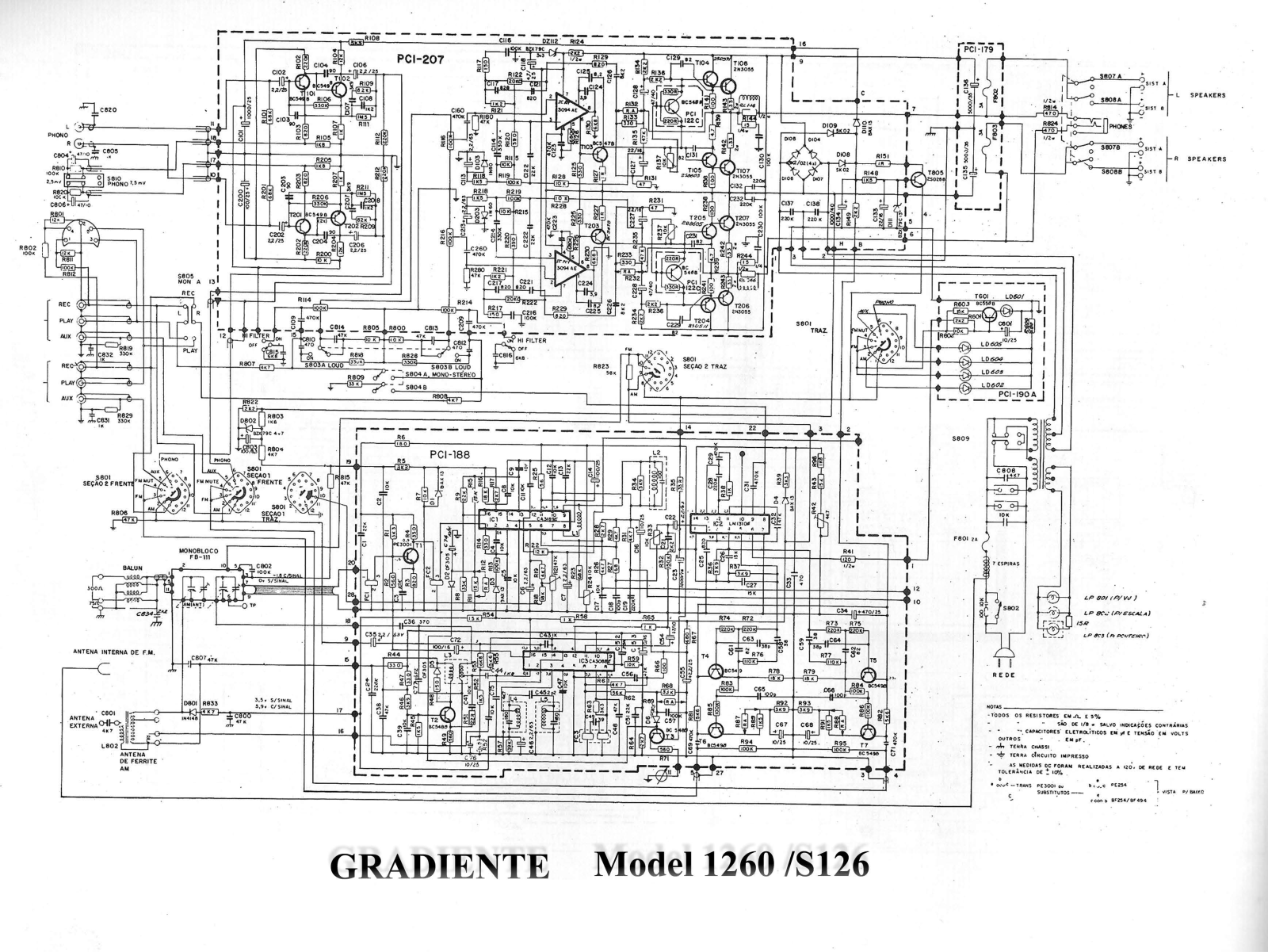 Gradiente 1260, S126 Schematic