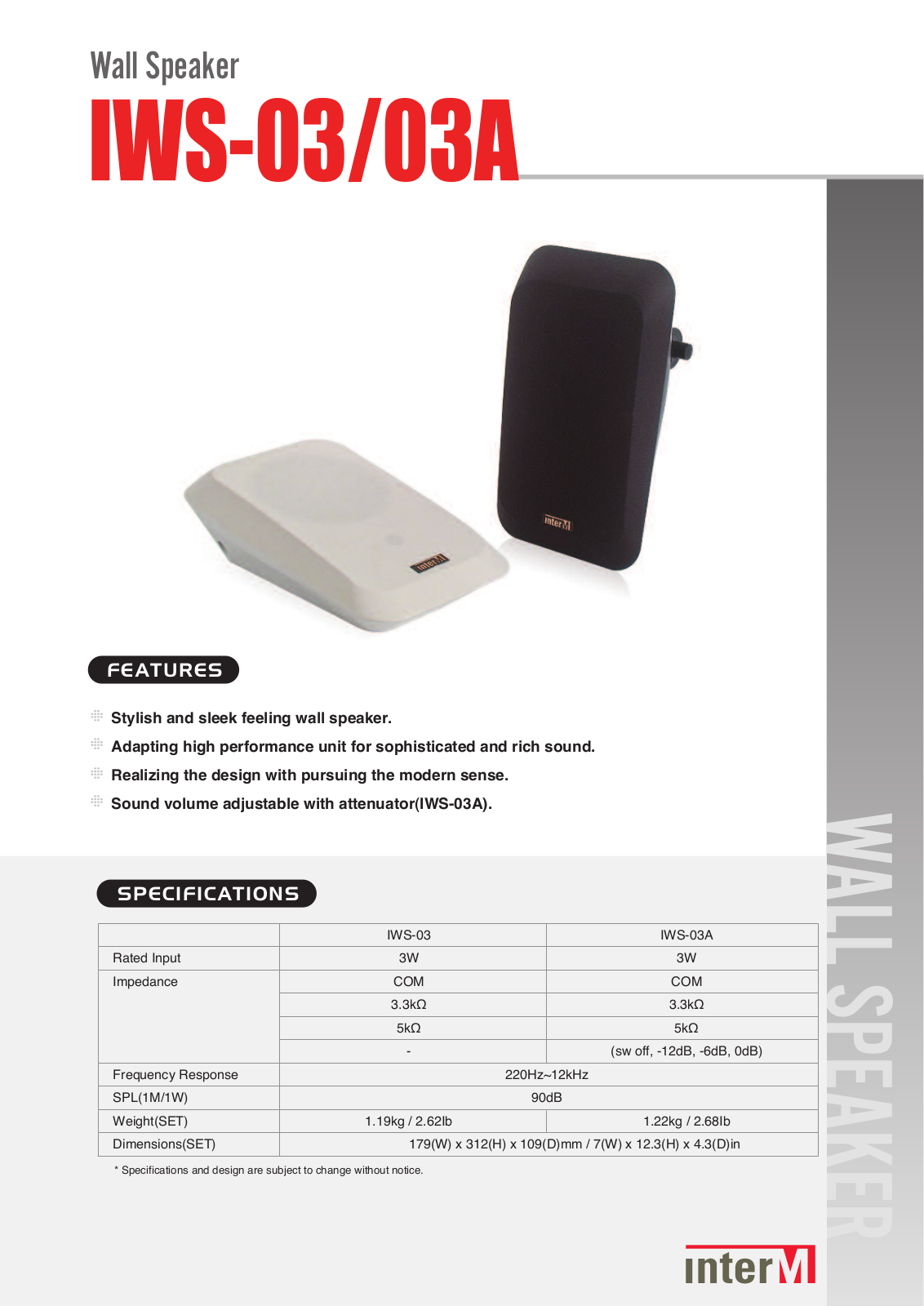 Inter-M IWS-03A User Manual