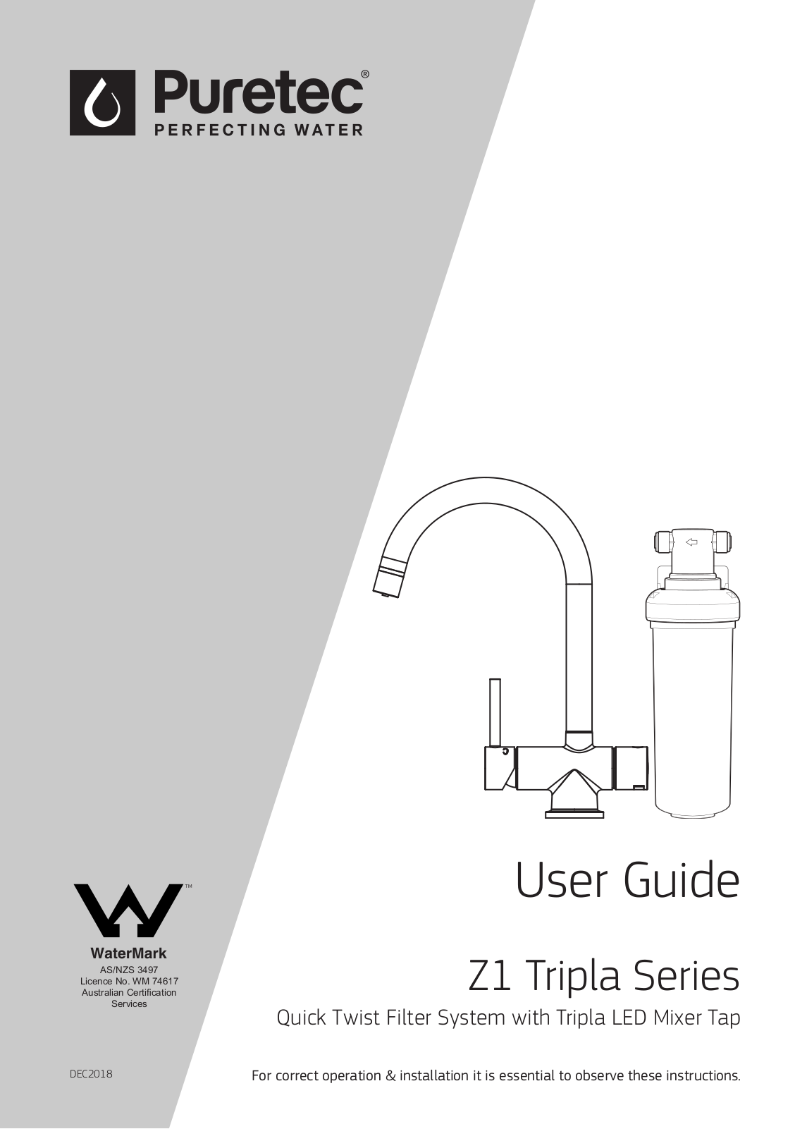 Puretec Z1 User Manual - ManualMachine.com