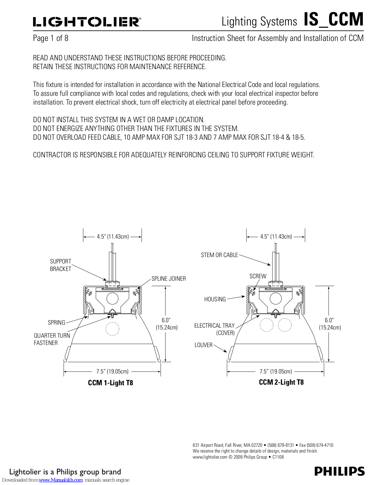 Philips IS_CCM, Lightolier IS-CCM Instruction Sheet