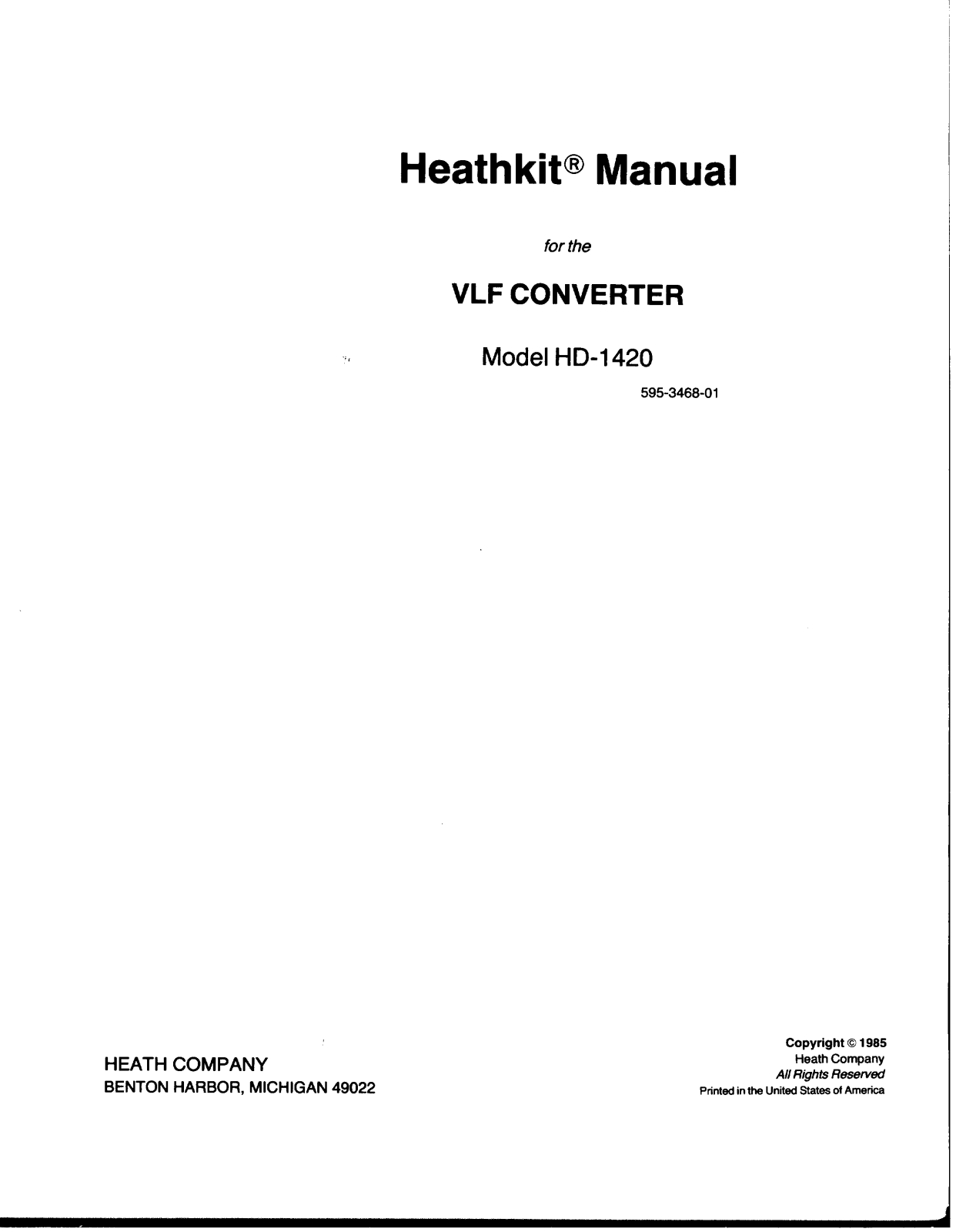 Heath Heathkit HD-1420 Operating Manual