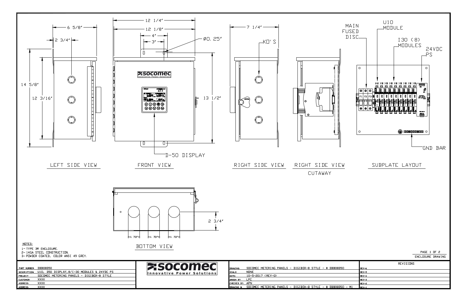 Socomec DBB08D50 Reference Drawing