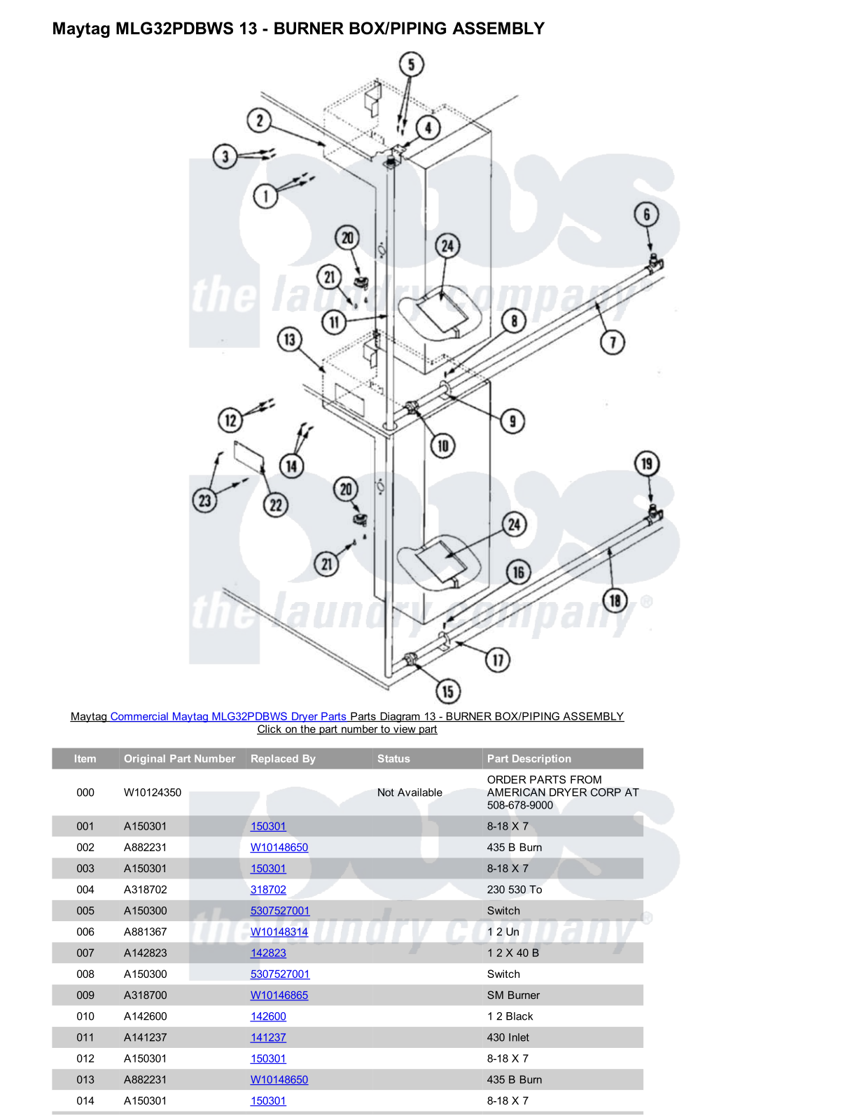 Maytag MLG32PDBWS Parts Diagram