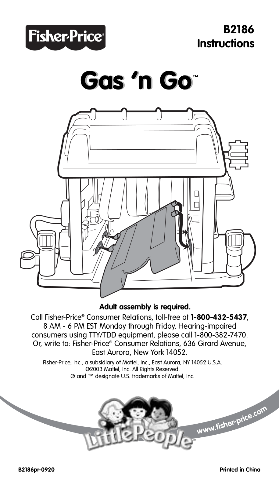 Fisher-Price B2186 Instruction Sheet