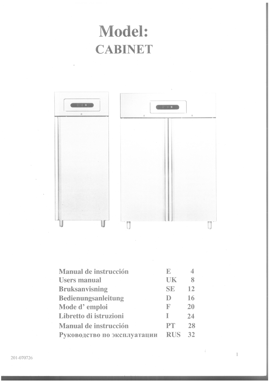 GASTRORAG Cabinet User guide