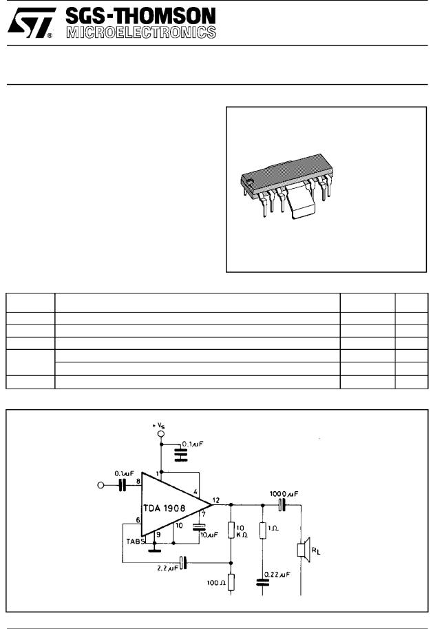 SGS-THOMSON TDA1908 Technical data