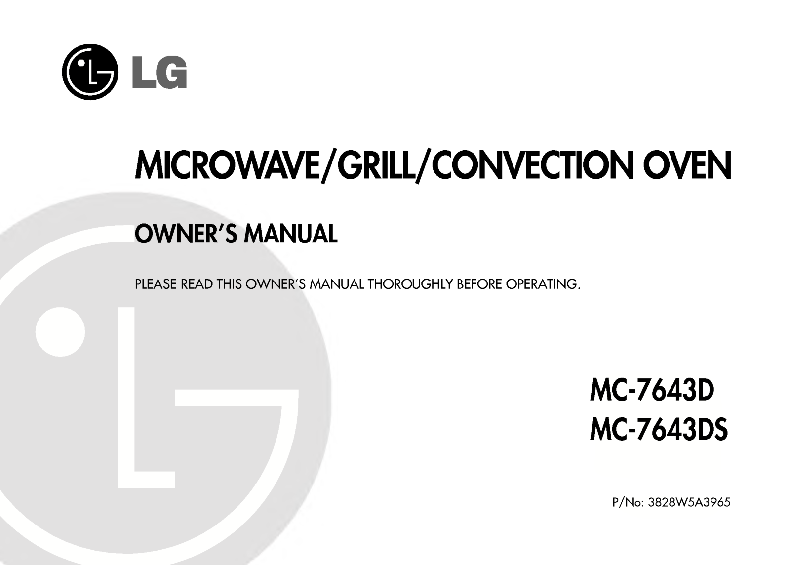LG MC-7643DS Manual