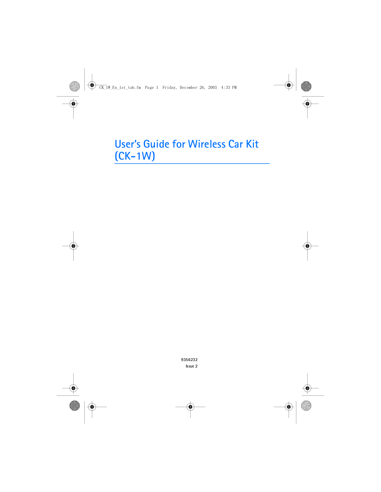 Nokia CK-1W User Guide