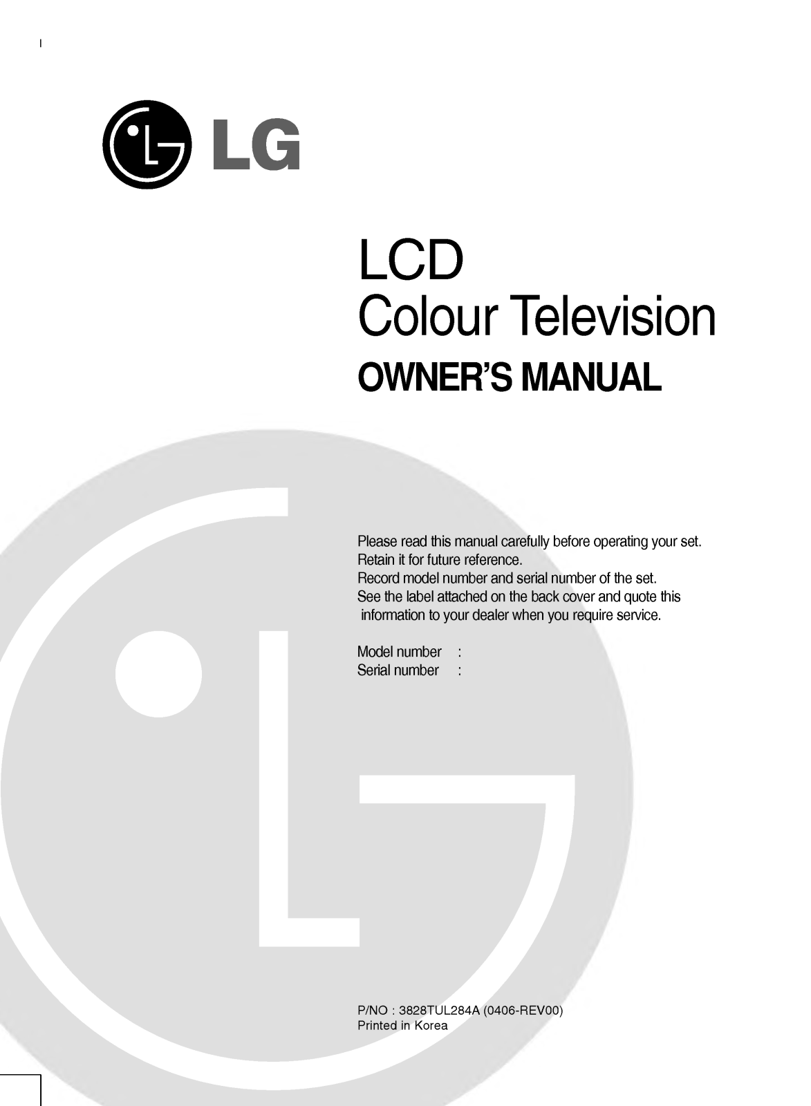 LG RZ-42LZ30 User Manual