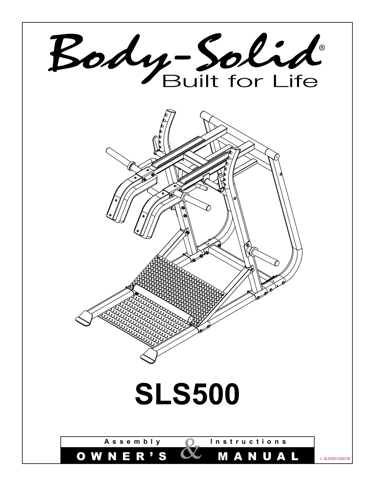 Body Solid SLS500 User Manual