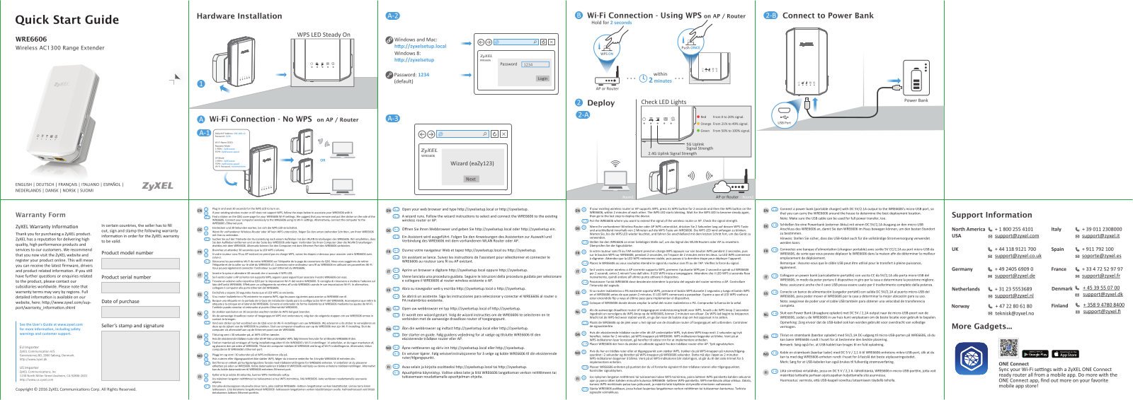 ZyXEL WRE6606 Quick Install Guide