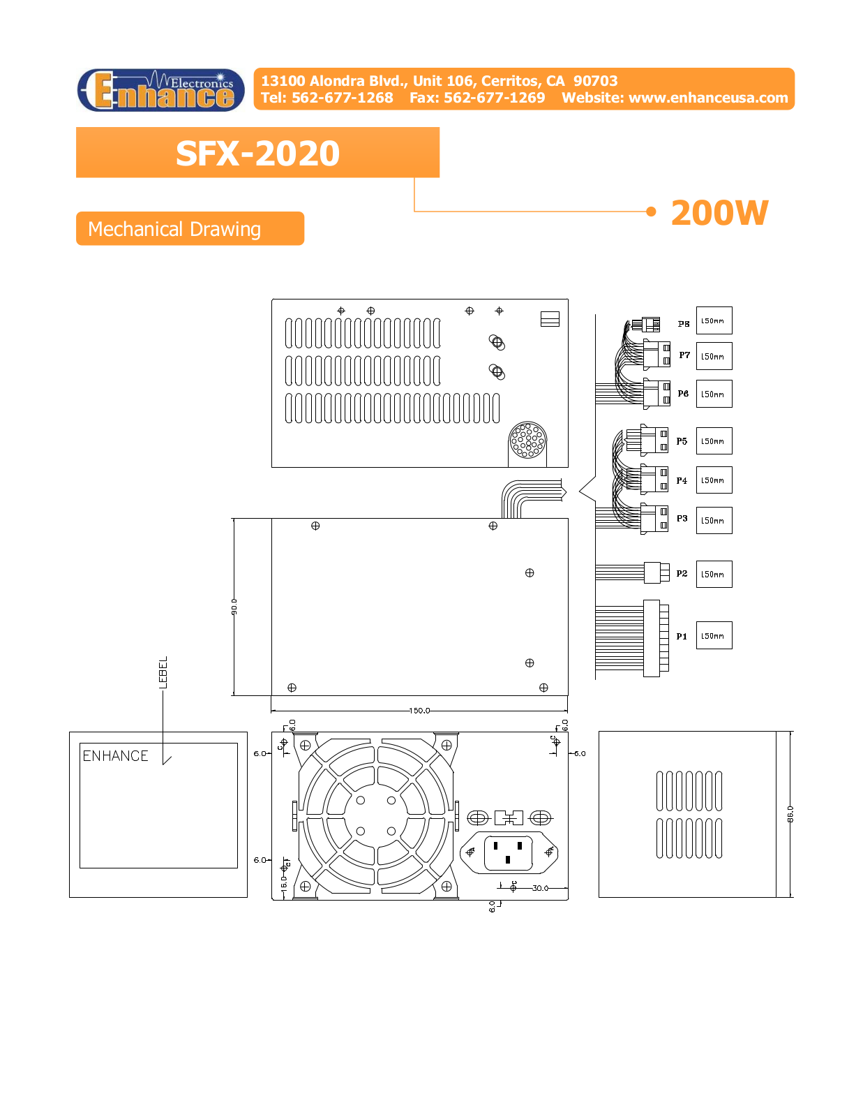 Enhance SFX-2020 MECHANICAL DRAWING