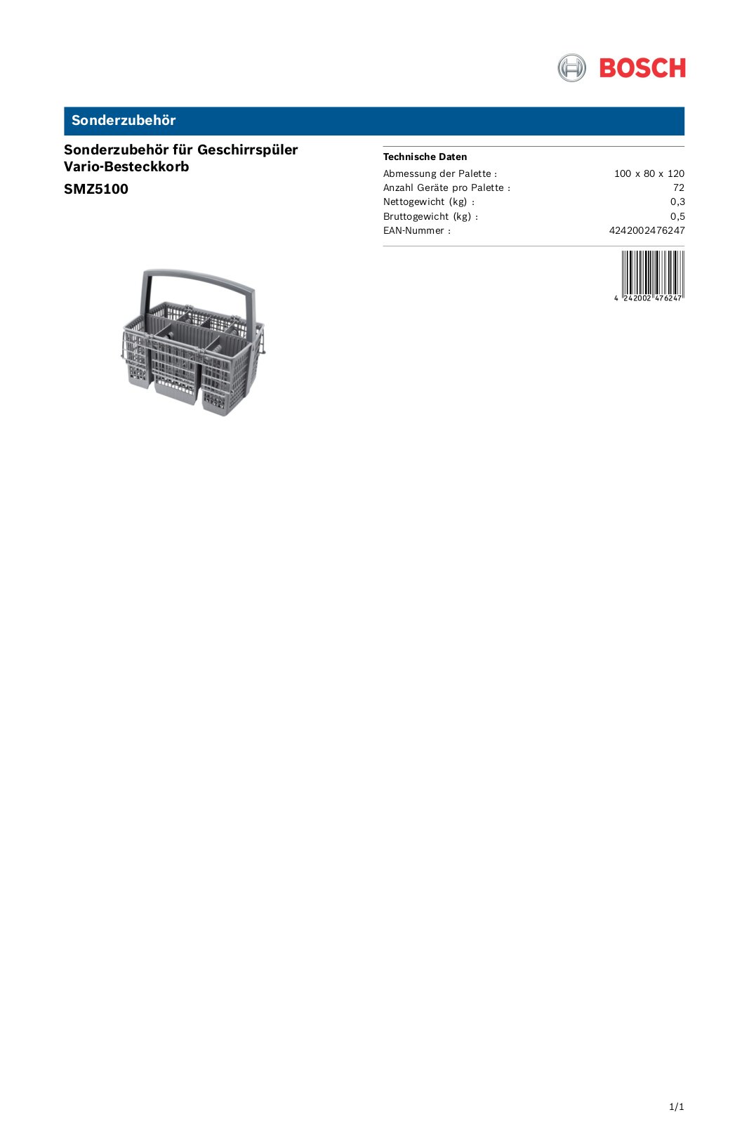 Bosch SMZ5100 User Manual