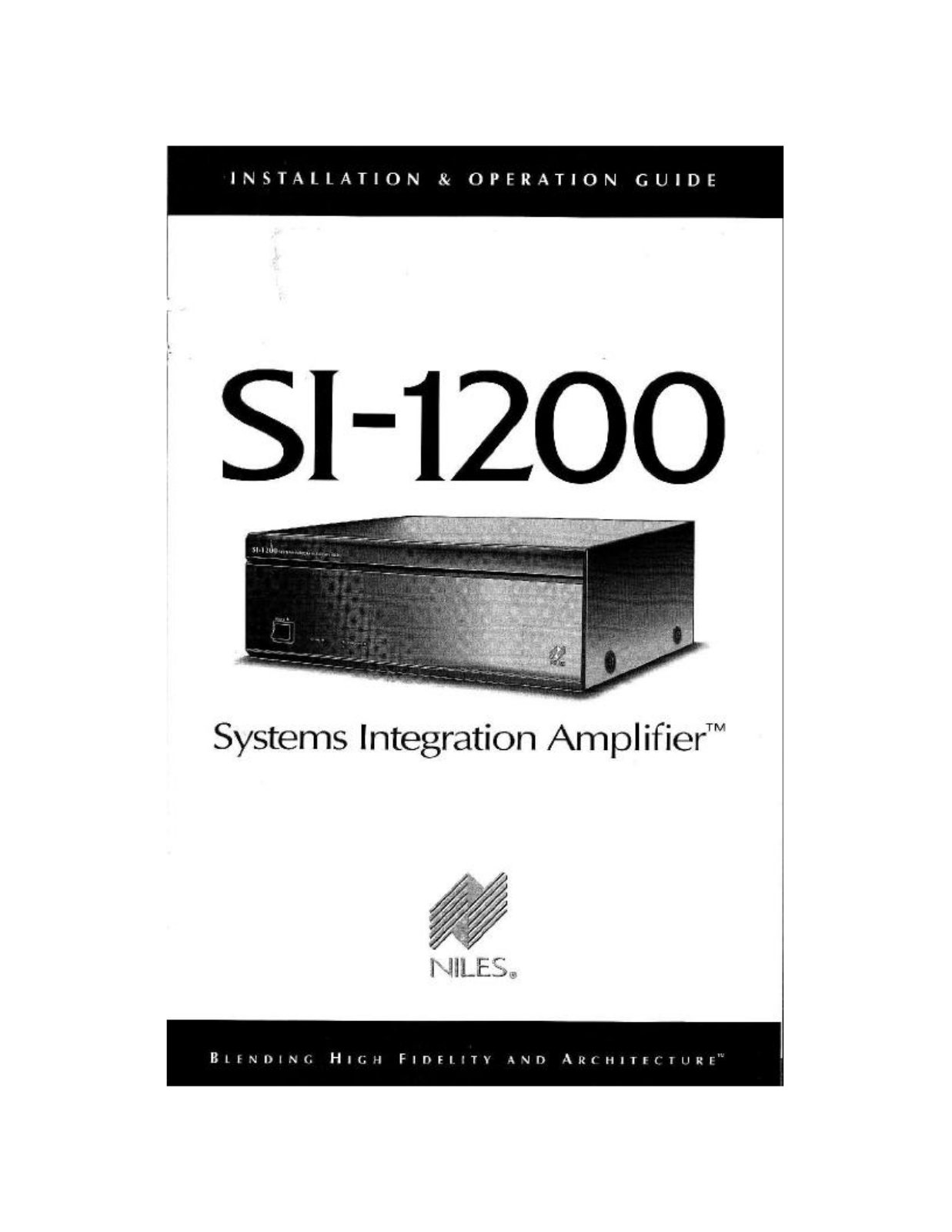 Niles Audio SI-1200 User Manual