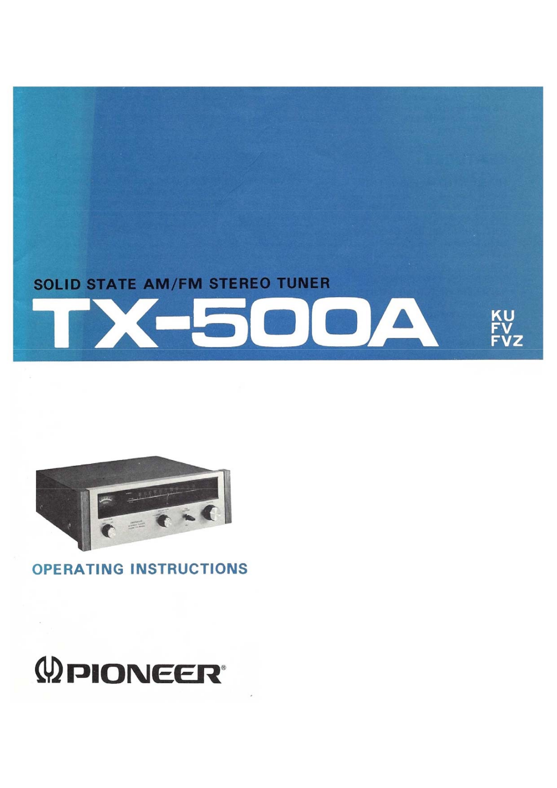 Pioneer TX-500A Owners Manual