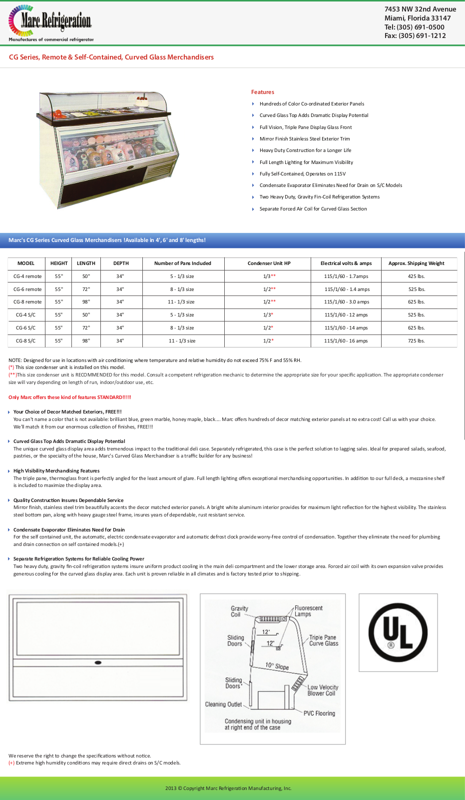 Marc Refrigeration CG-4 User Manual