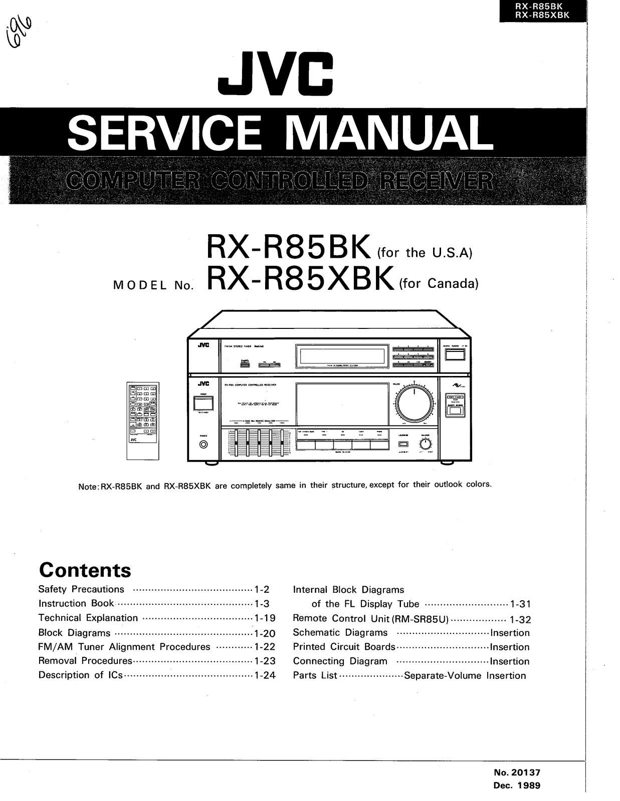 JVC RXR-85-BK Service manual